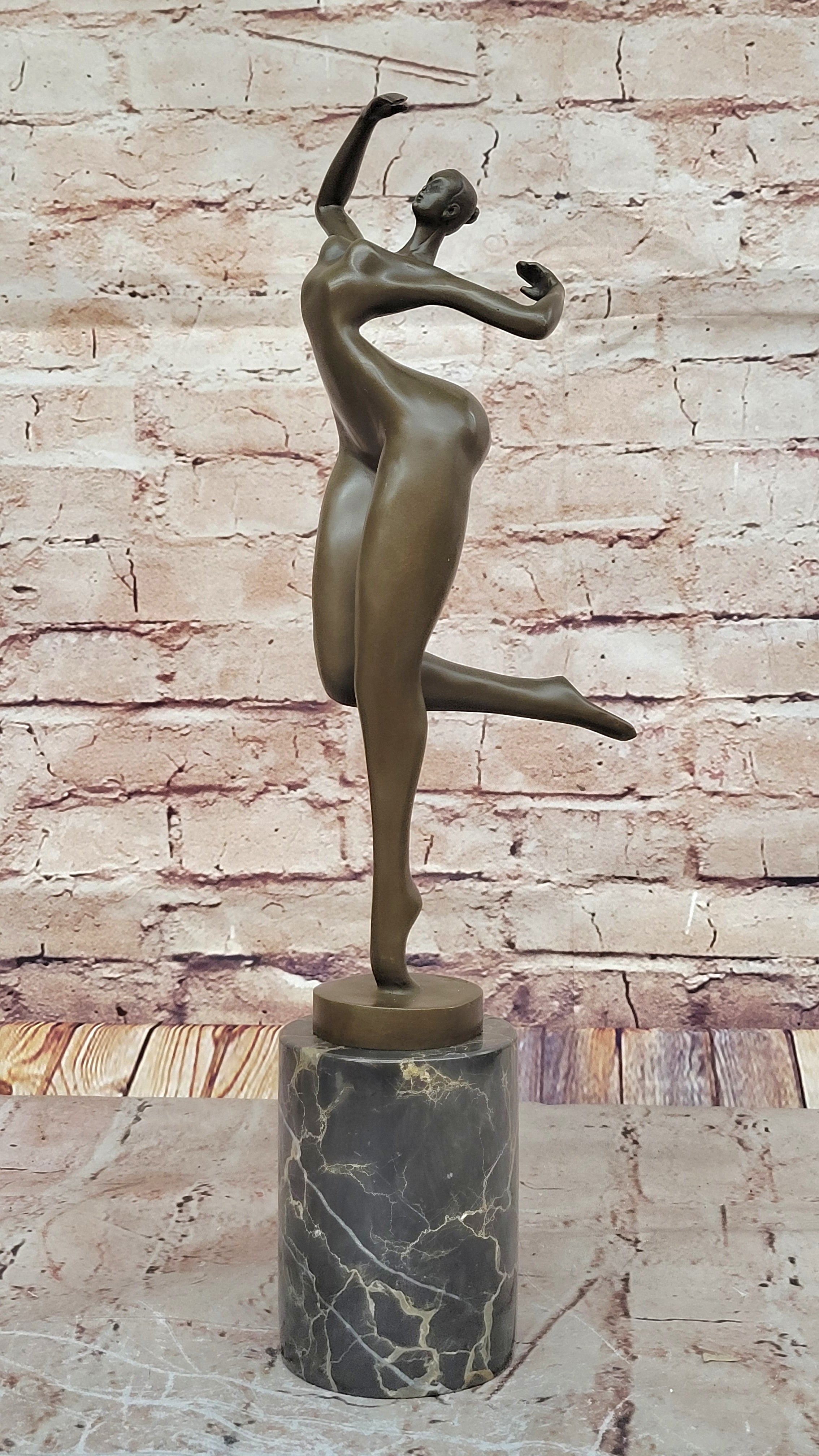 Original JUNO Abstract Nude Girl Tribute to Botero Style Bronze Sculpture Decor