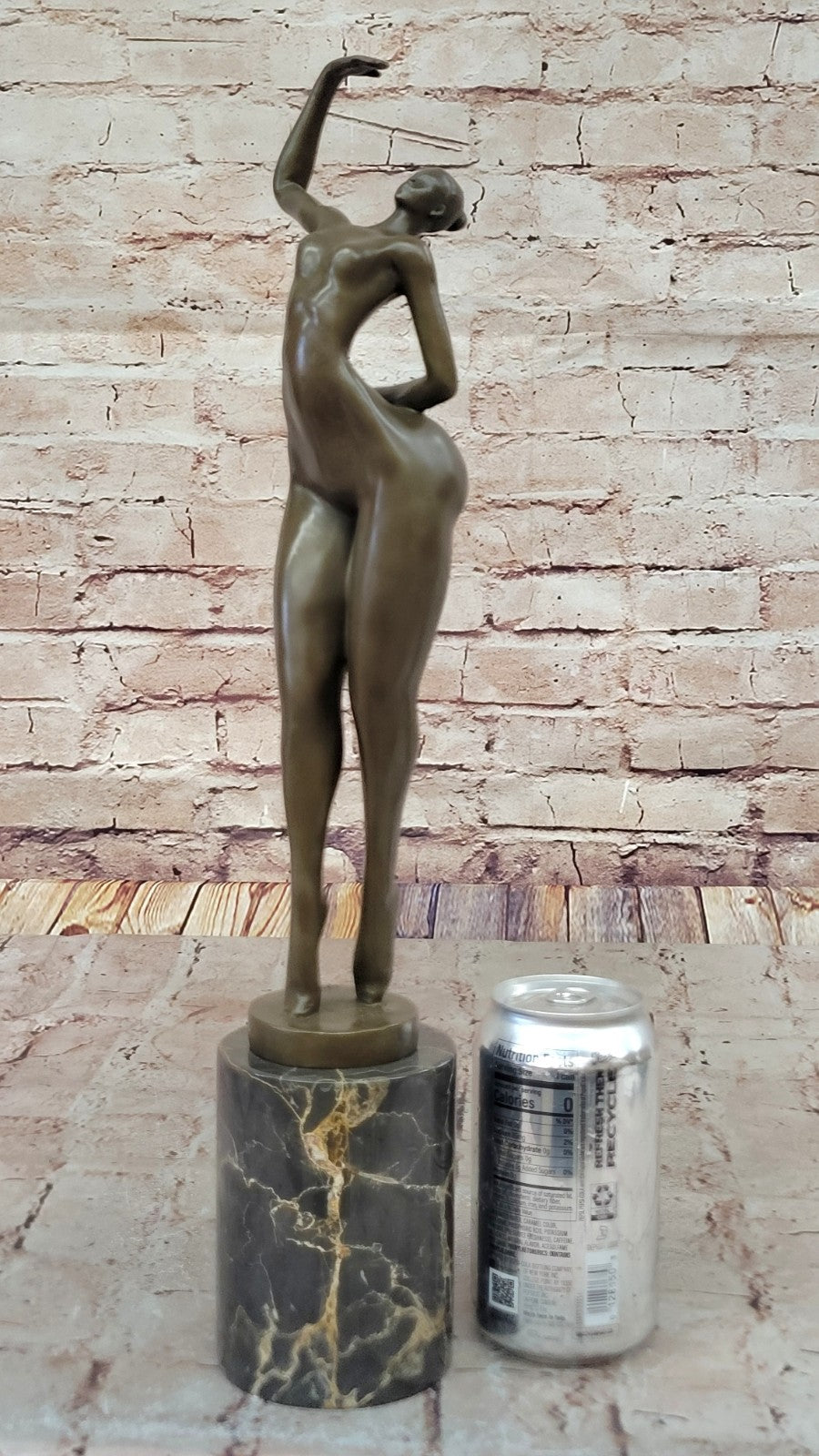 Sign Original Juno Tribute To Botero Nude Relaxed Woman Marble Bronze Sculpture