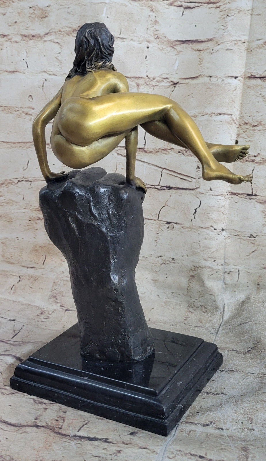Art Deco Modern Abstract Nude Naked Female Balancing on Hand Bronze Statue SALE