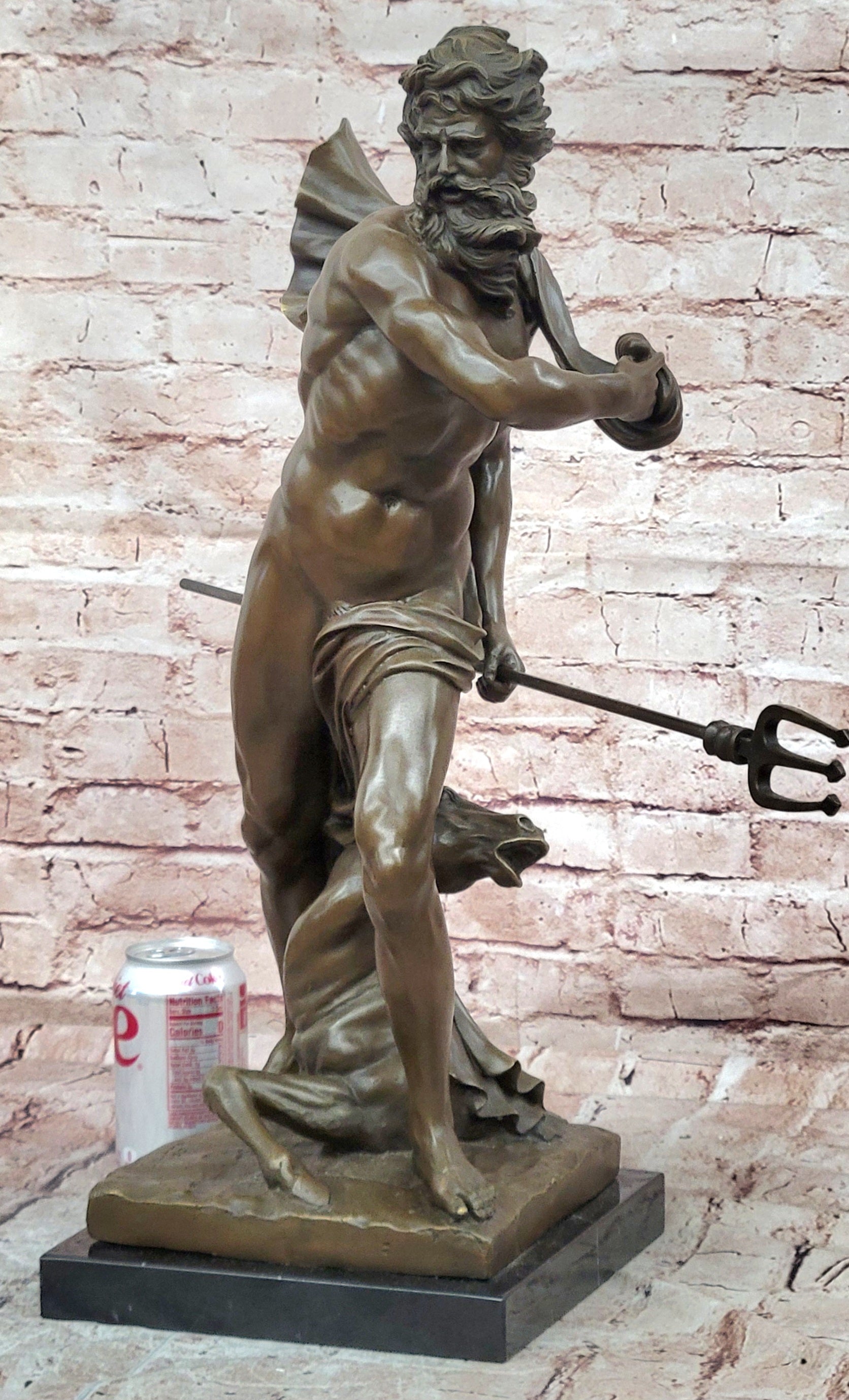 Cesaro Bronze Neptune Figurine Sea God Sculpture Mythology Art Statue