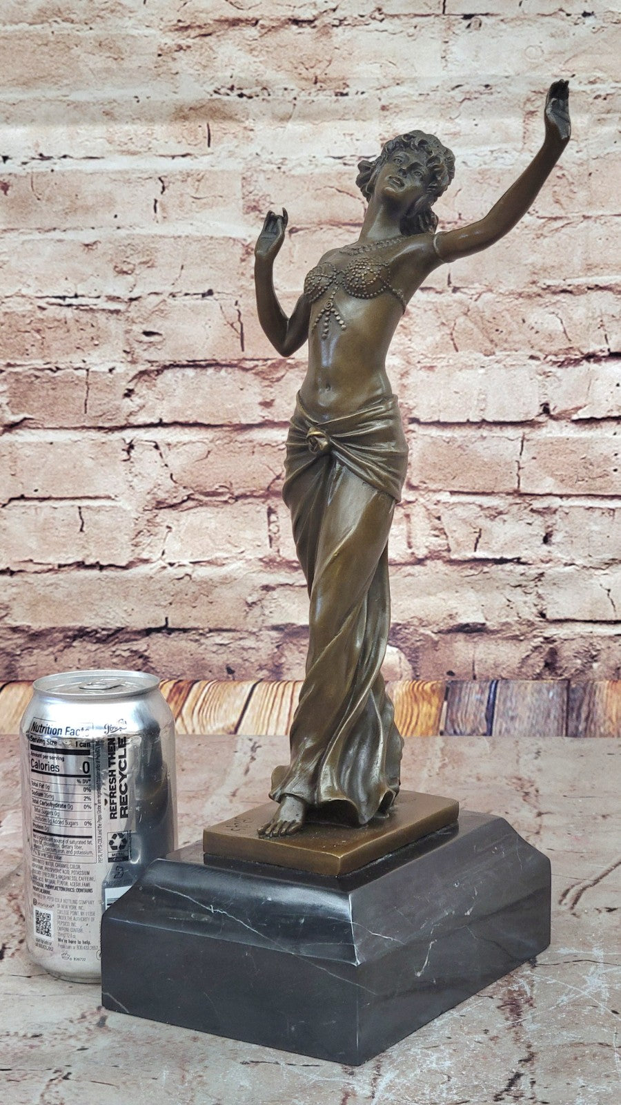 ART NOUVEAU SIGNED BRONZE GYPSY DANCER STATUE  FIGURINE FIGURE SCULPTURE GILT ARTWORK
