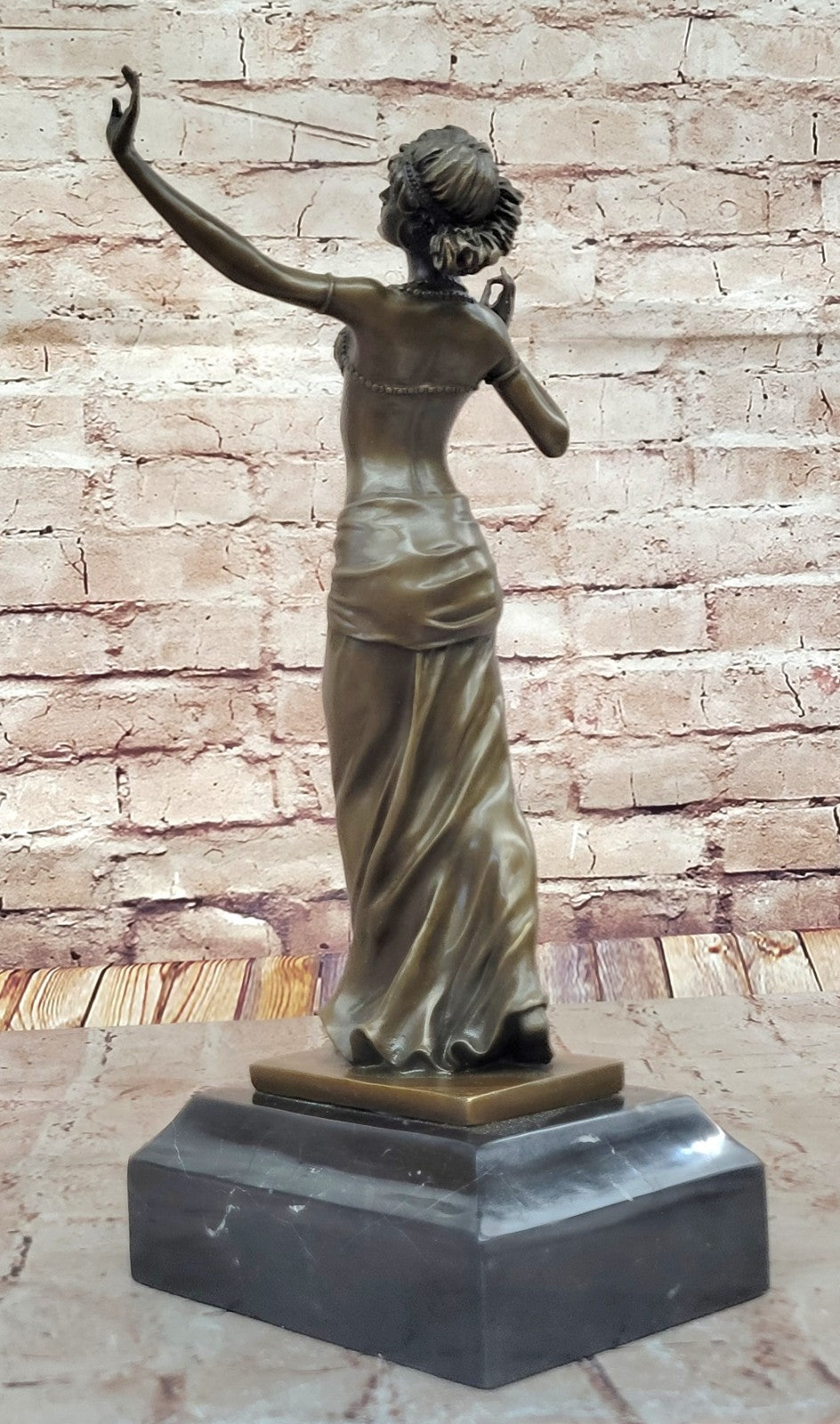 ART NOUVEAU SIGNED BRONZE GYPSY DANCER STATUE  FIGURINE FIGURE SCULPTURE GILT ARTWORK