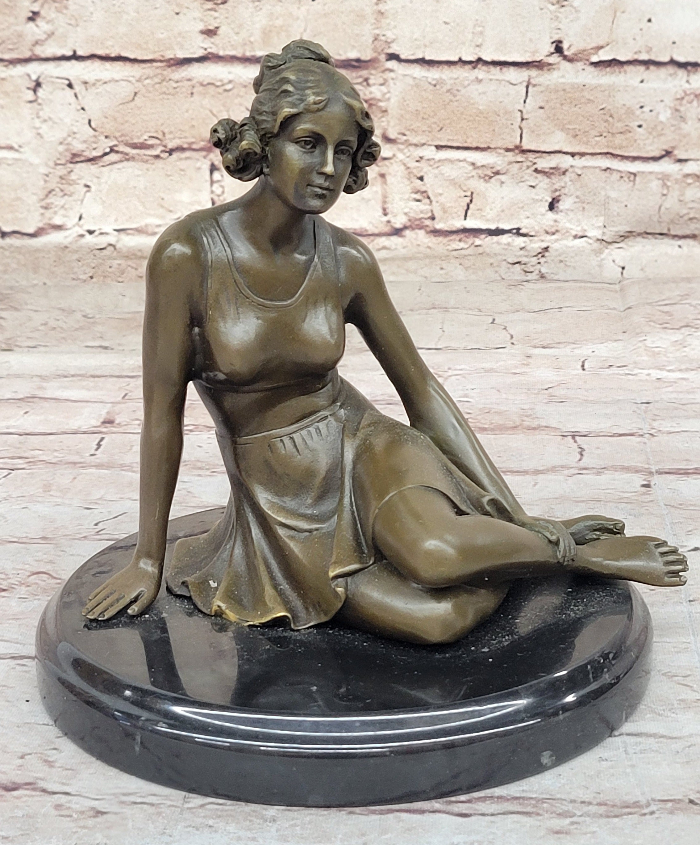 Signed Unique Bronze Sculpture Sexy Erotic Nude Female Form Statue Home Decor