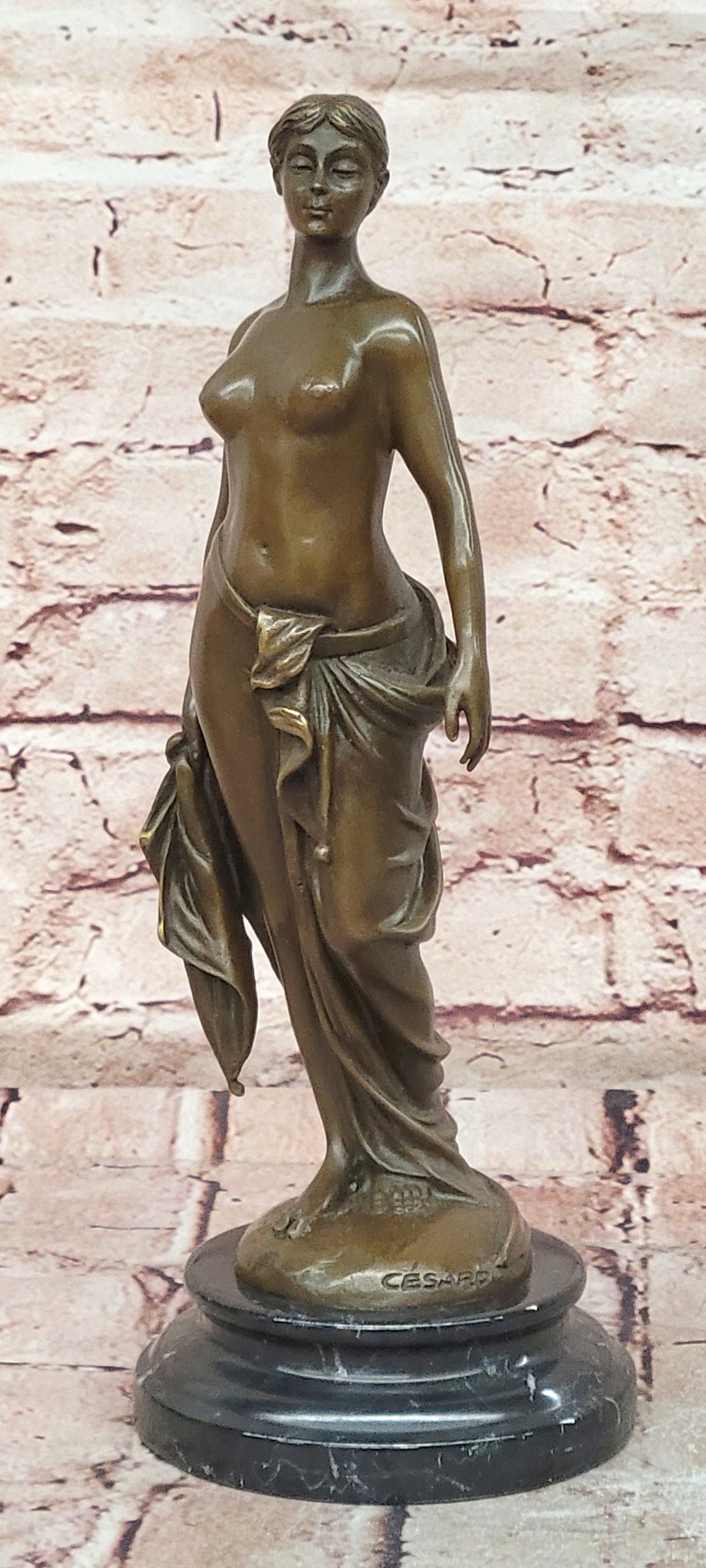 Signed High Quality Brutt Art Deco Nude Bronze Sculpture Collectible Gift Sale