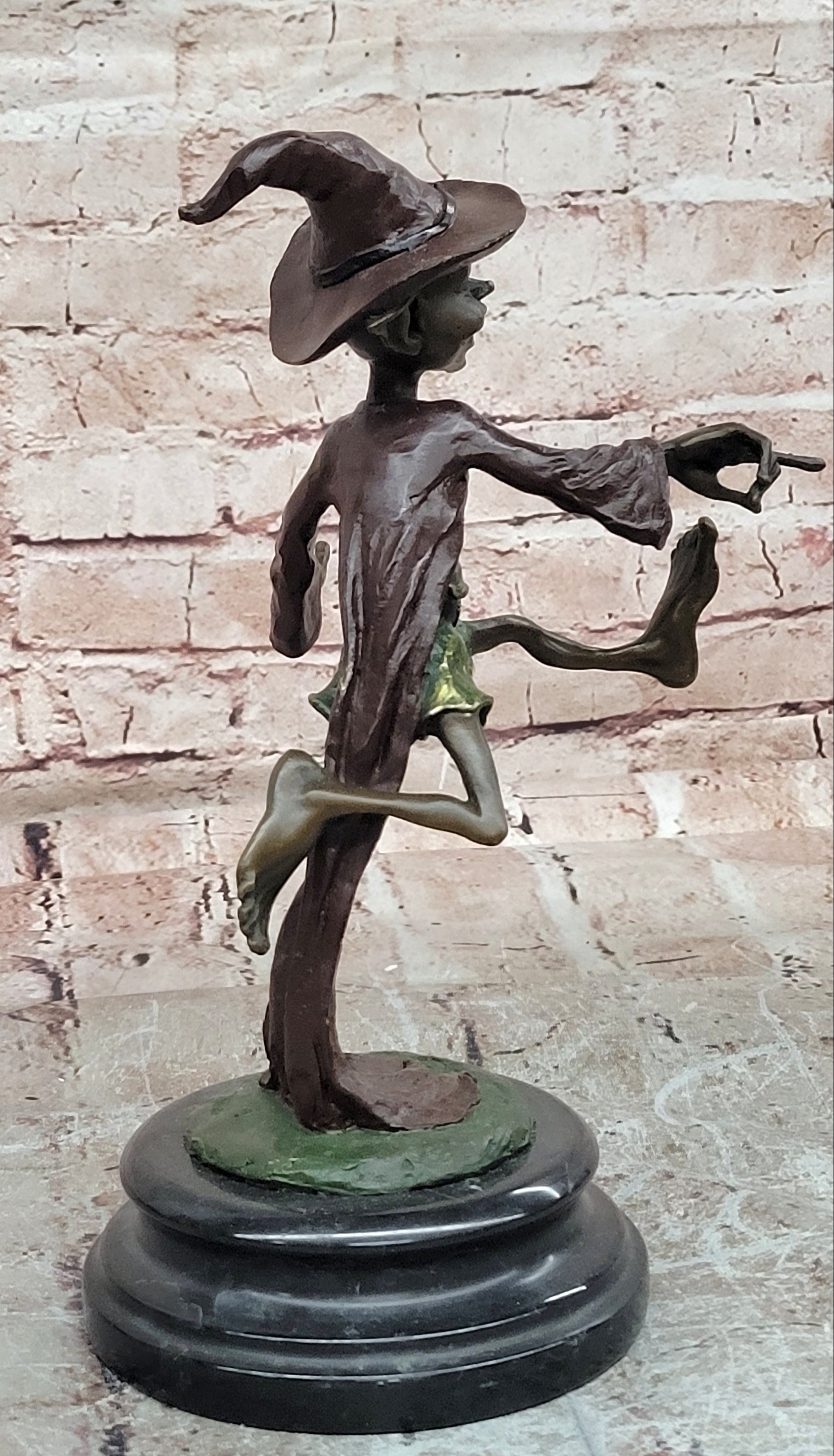Bronze Goblin Wizard Sculpture by Juno Fantasy Elf Collectible Artwork Statue