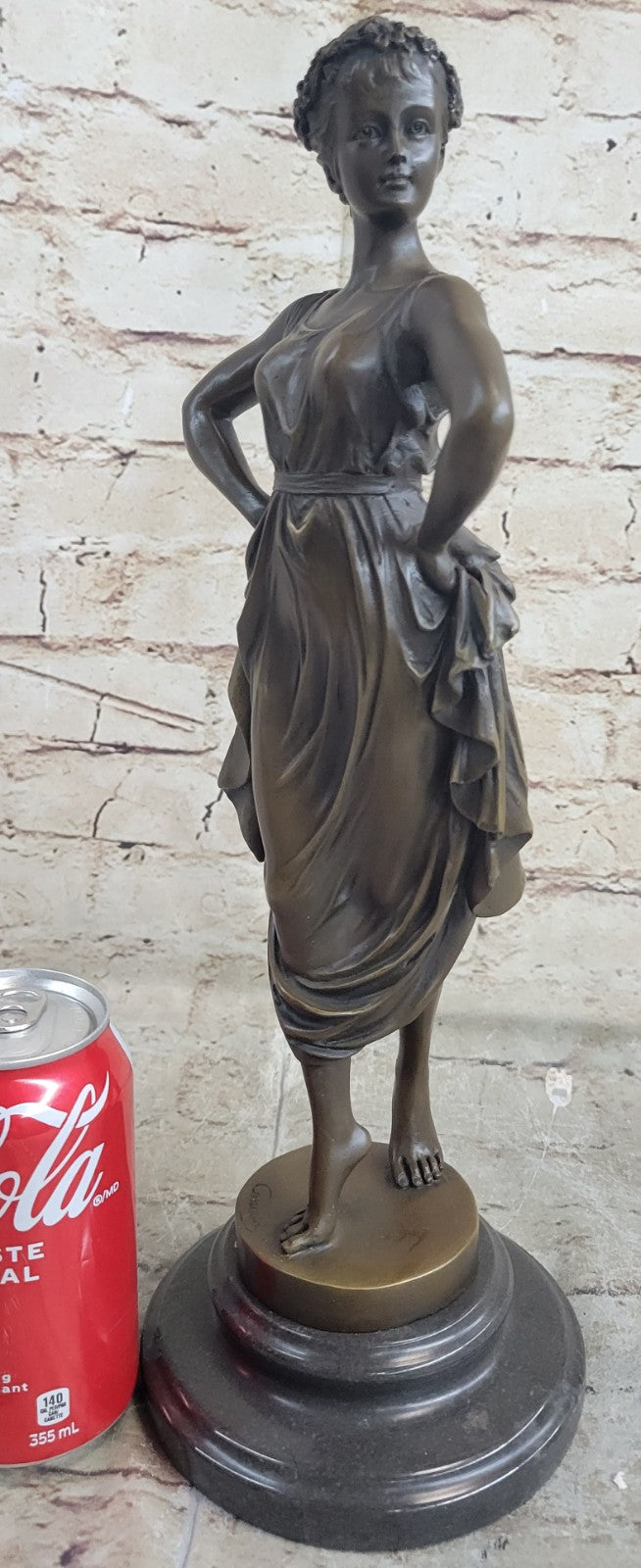 Art Deco/Nouveau Hand Made by Lost Wax Method Proper Girl Bronze Sculpture