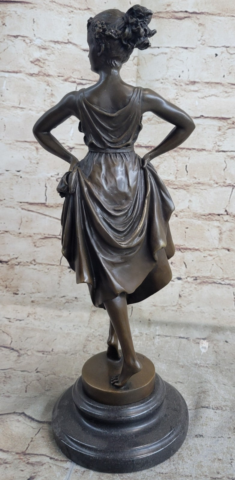 Art Deco/Nouveau Hand Made by Lost Wax Method Proper Girl Bronze Sculpture