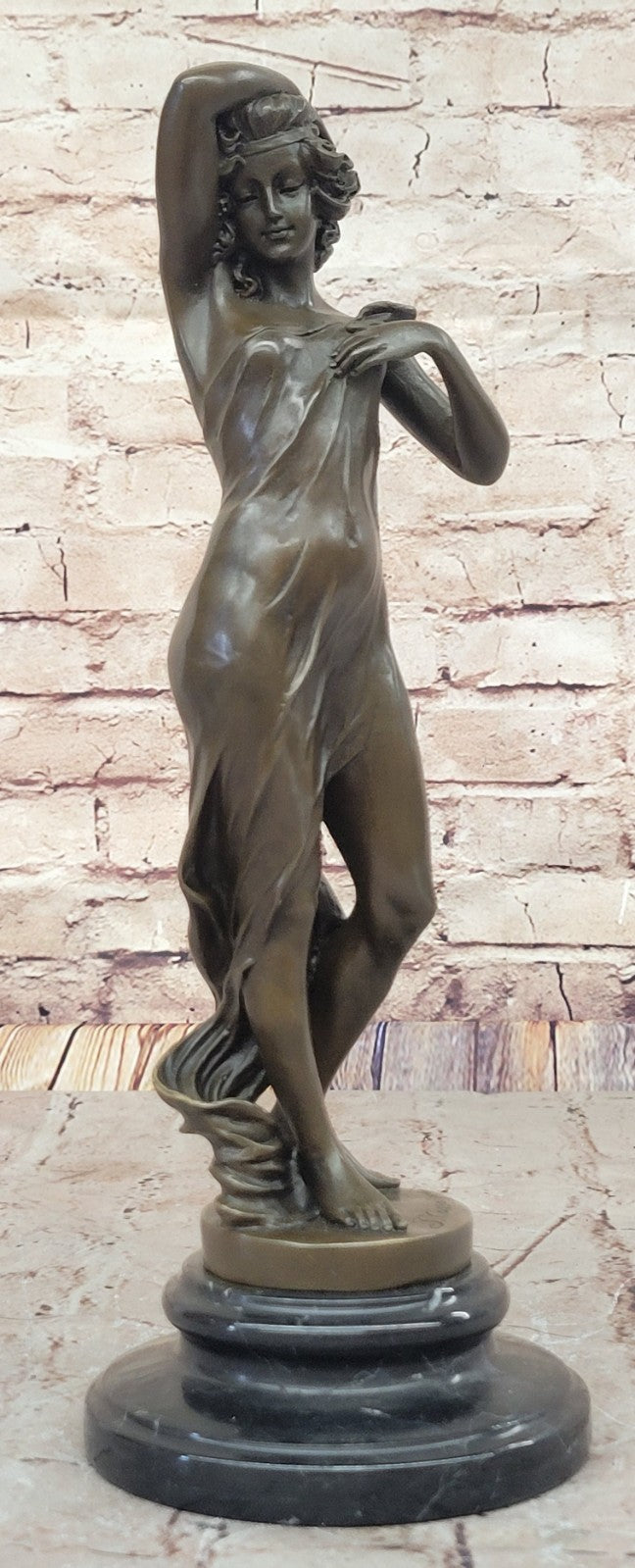 Western Bronze Marble Art Deco Sculpture Statue Sexy Nude Woman Girl Erotic