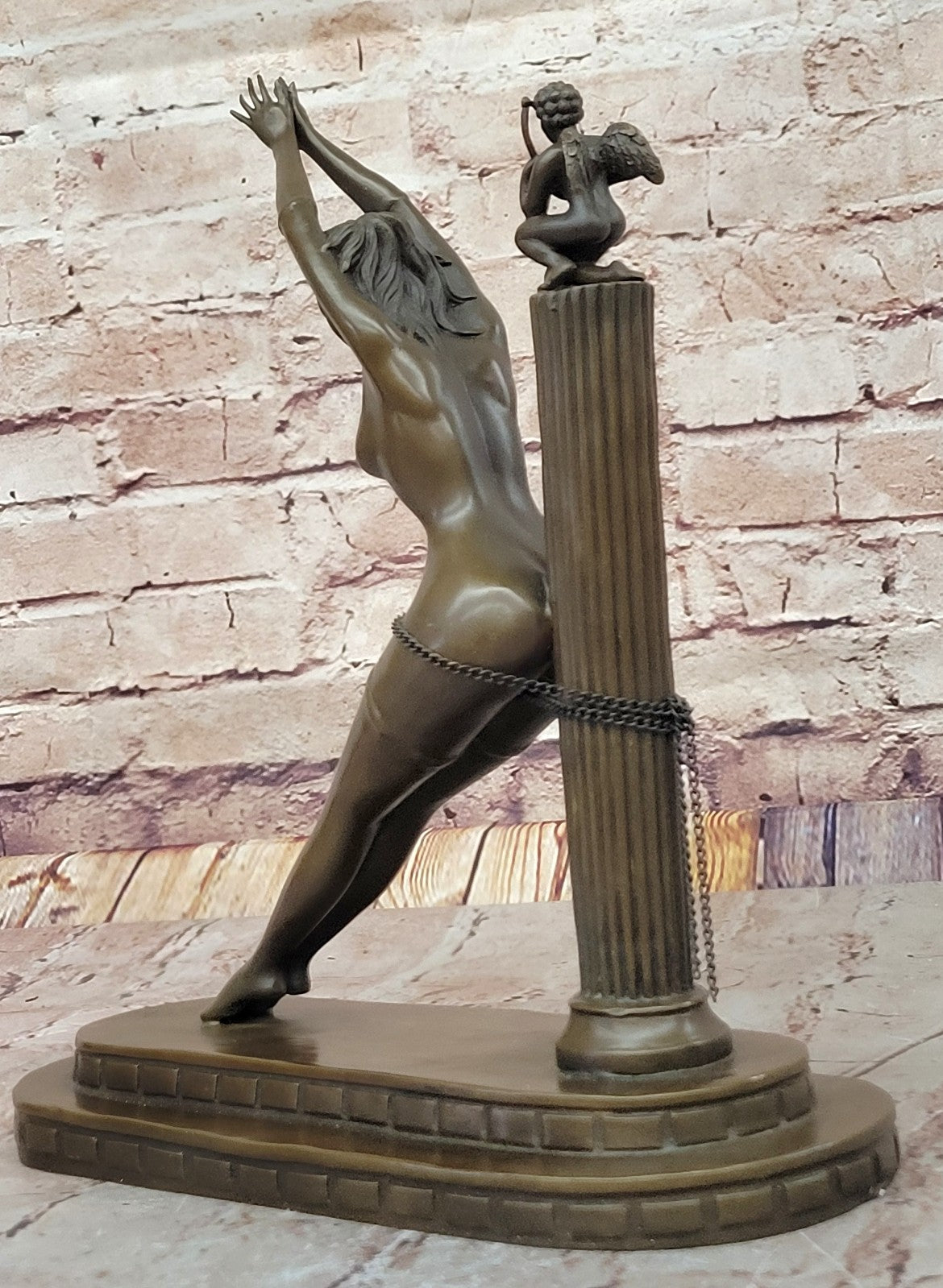 Bronze figurine Erotica Female Nude sculpture Girl Bondage bdsm vagina sm gift