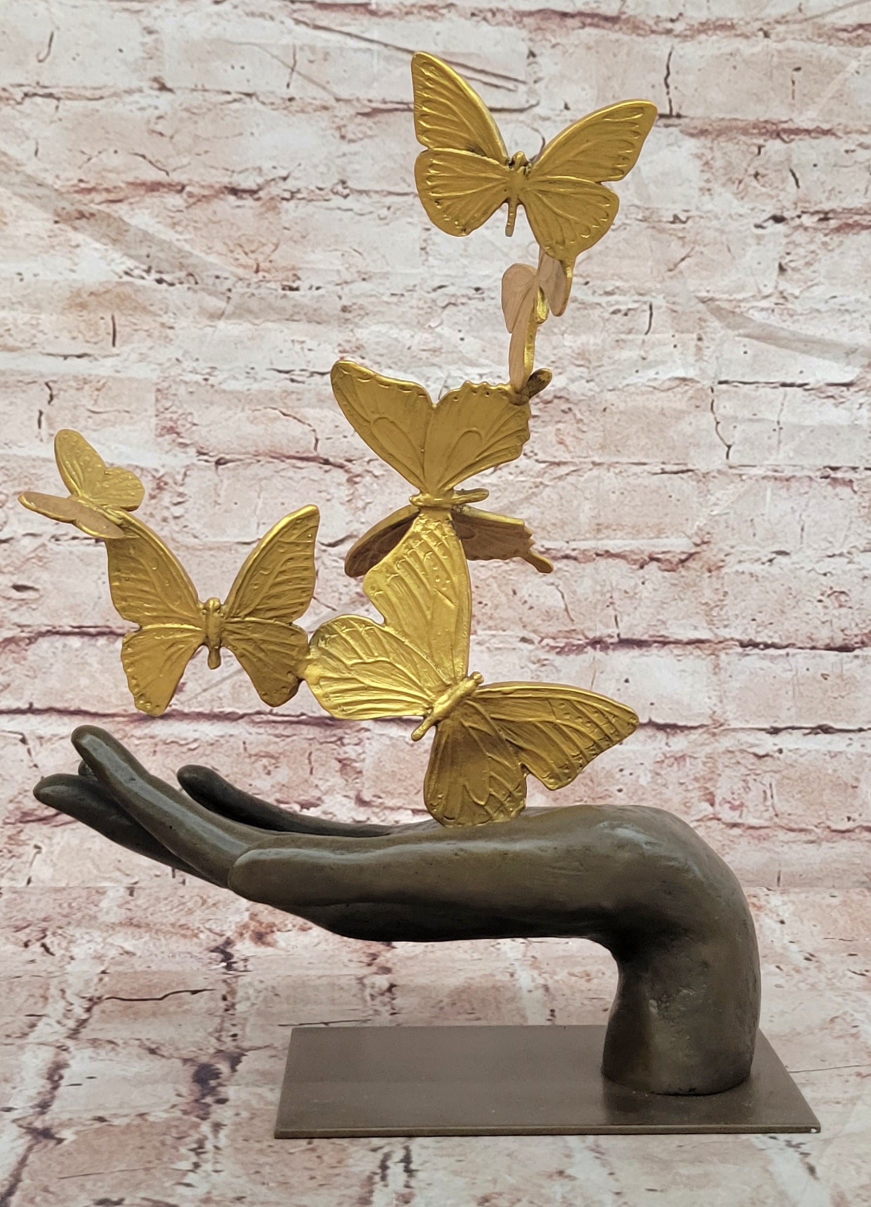 Bronze Flying Butterflies Statue Signed Milo Elegant Modern Art Sculpture