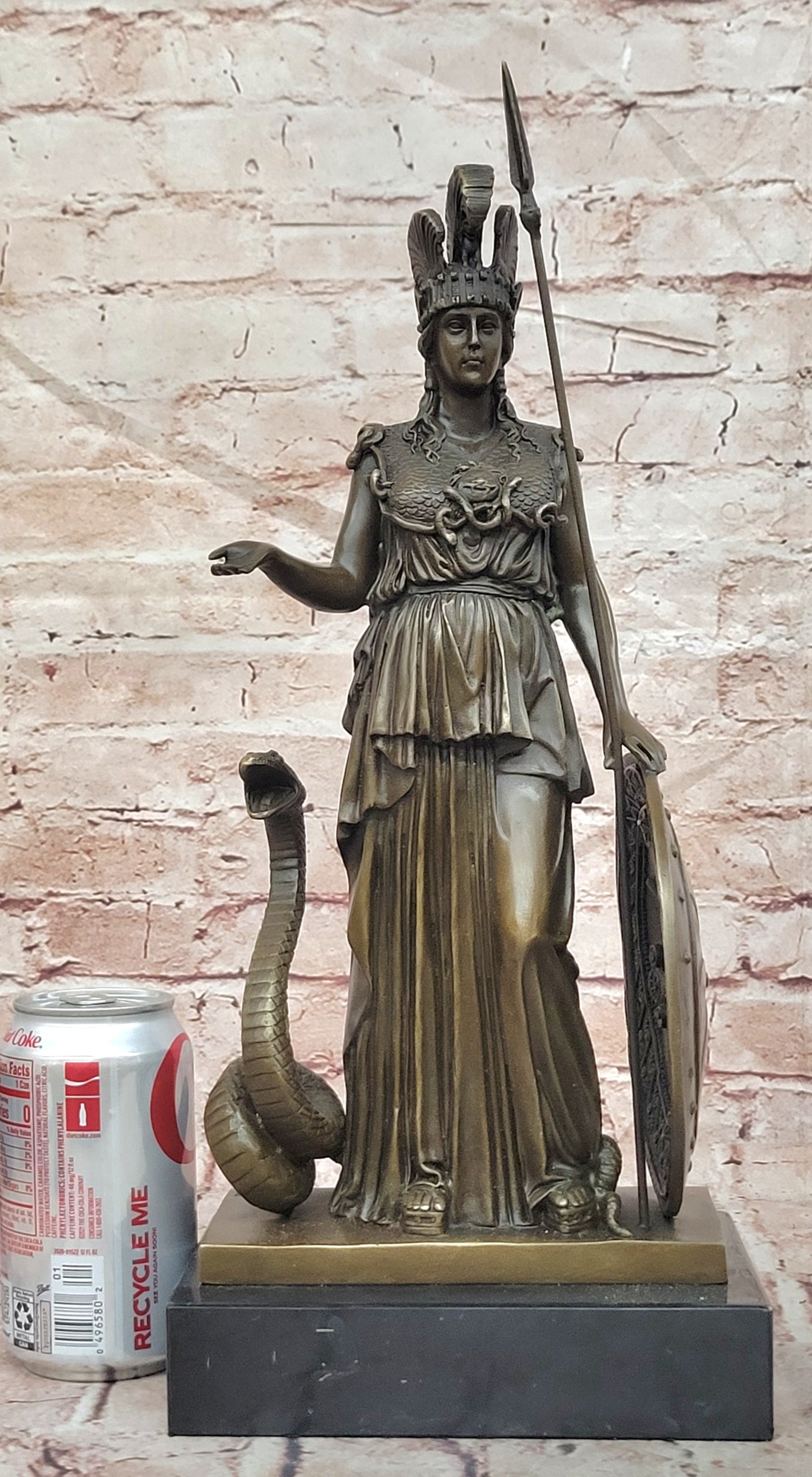 Bronze Athena Sculpture Greek Goddess of Wisdom Courage Justice Milo Statue Art
