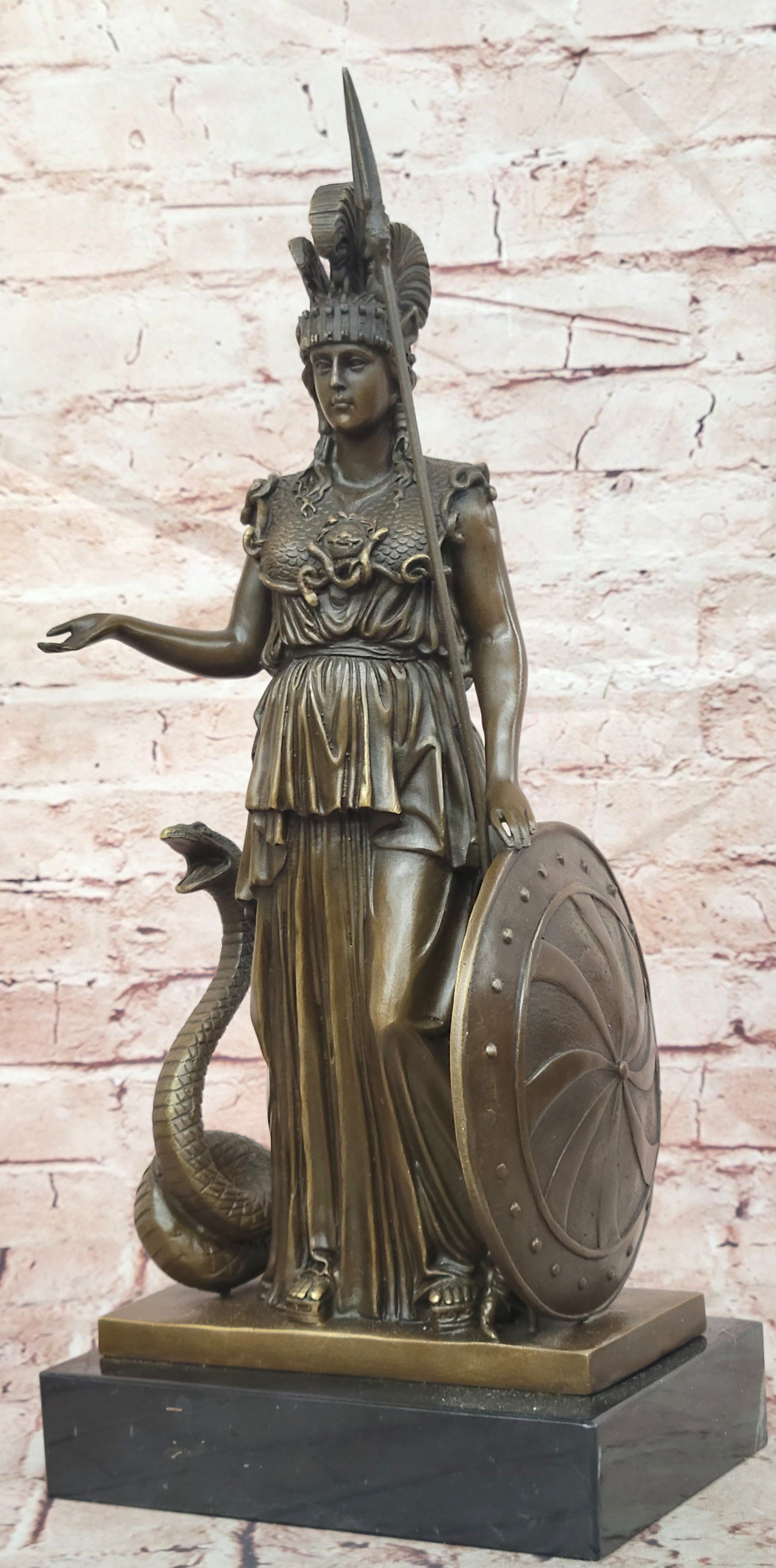 Bronze Athena Sculpture Greek Goddess of Wisdom Courage Justice Milo Statue Art