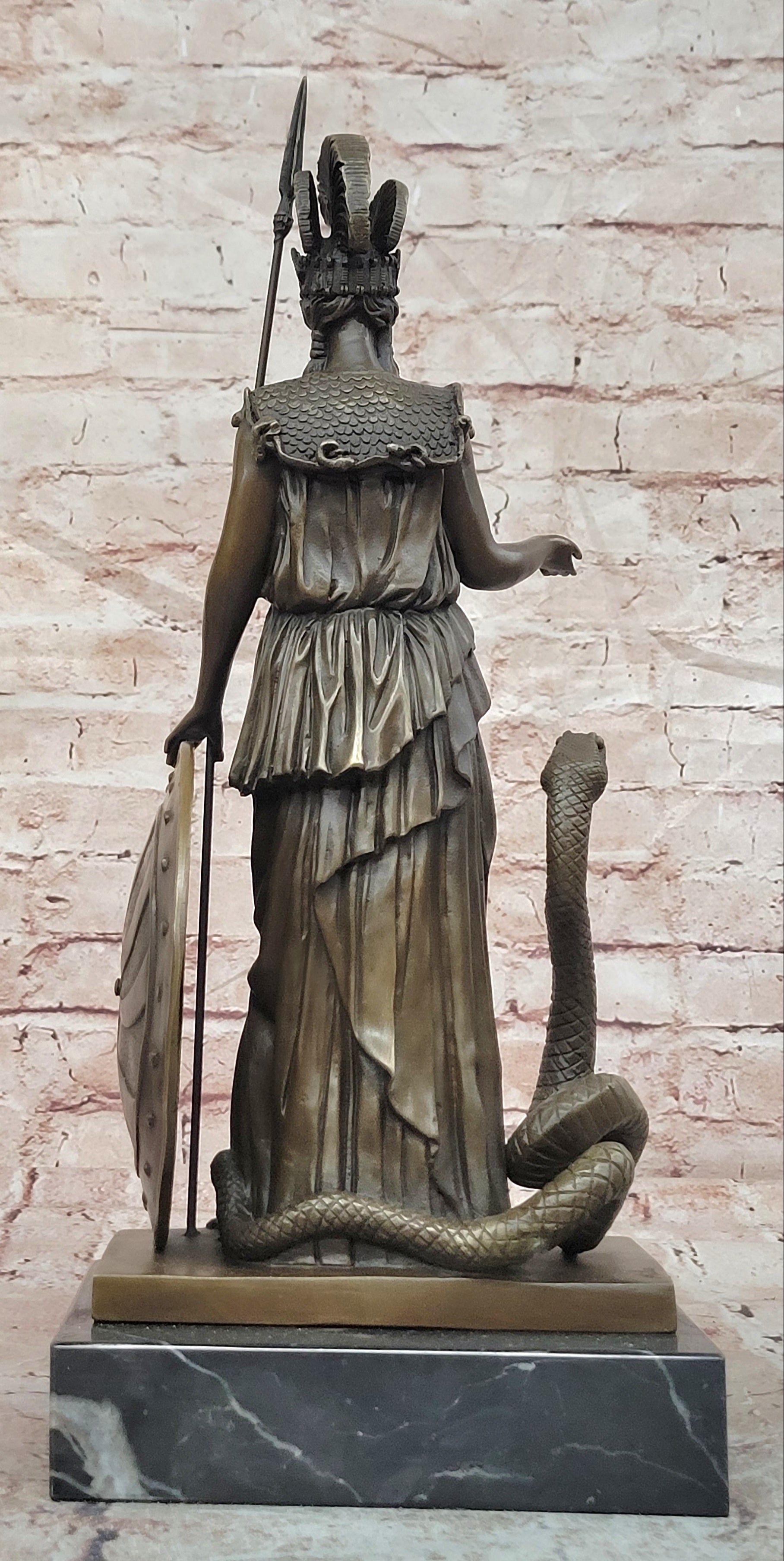 Bronze Athena Sculpture Greek Goddess of Wisdom Courage Justice Milo Statue Art