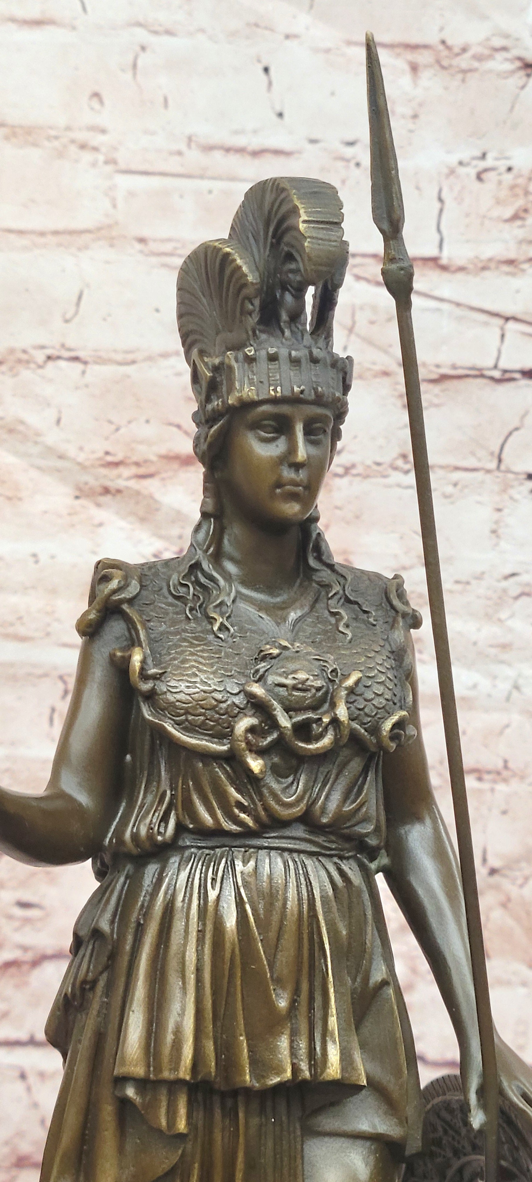 Bronze Athena Sculpture Greek Goddess of Wisdom Courage Justice Milo Statue Art
