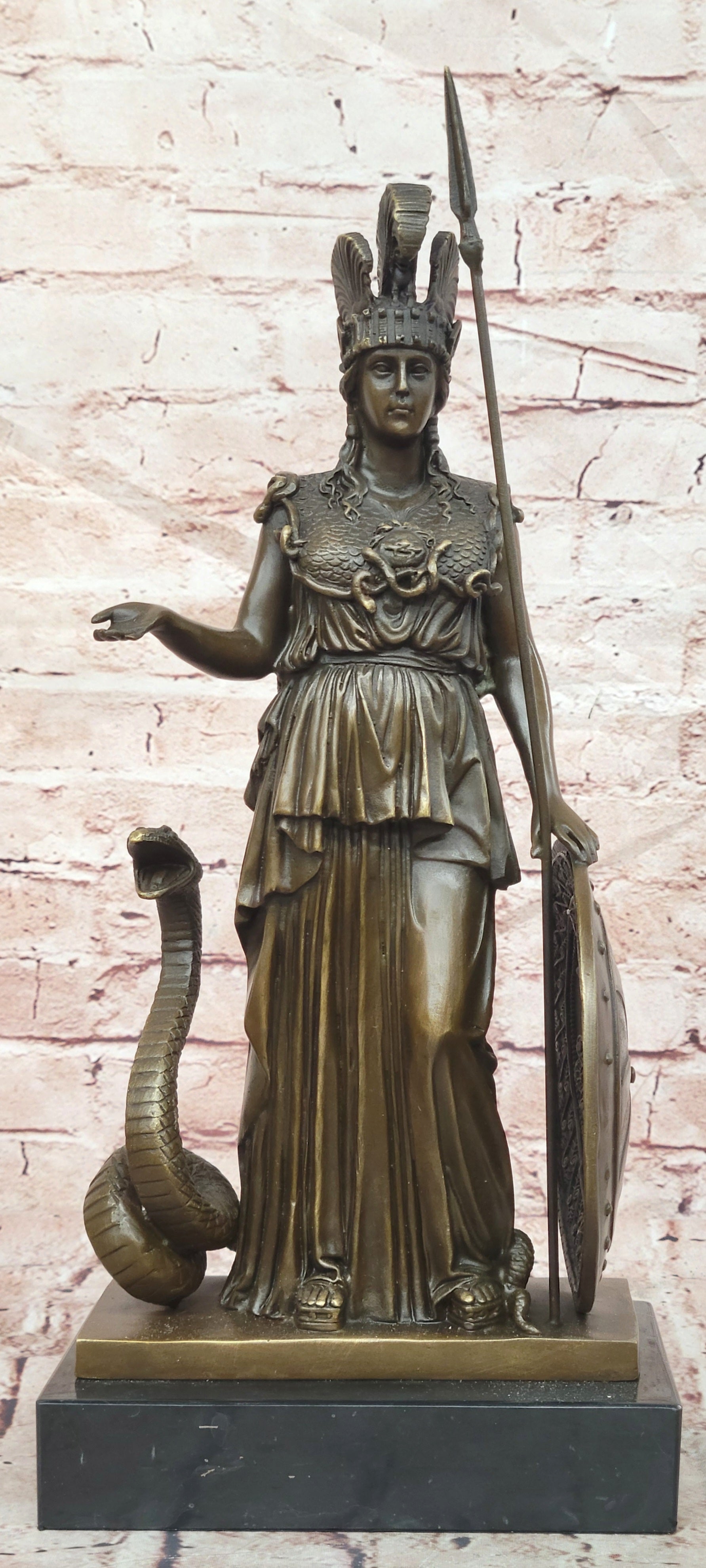 Bronze Athena Sculpture Greek Goddess of Wisdom Courage Justice Milo Statue Art