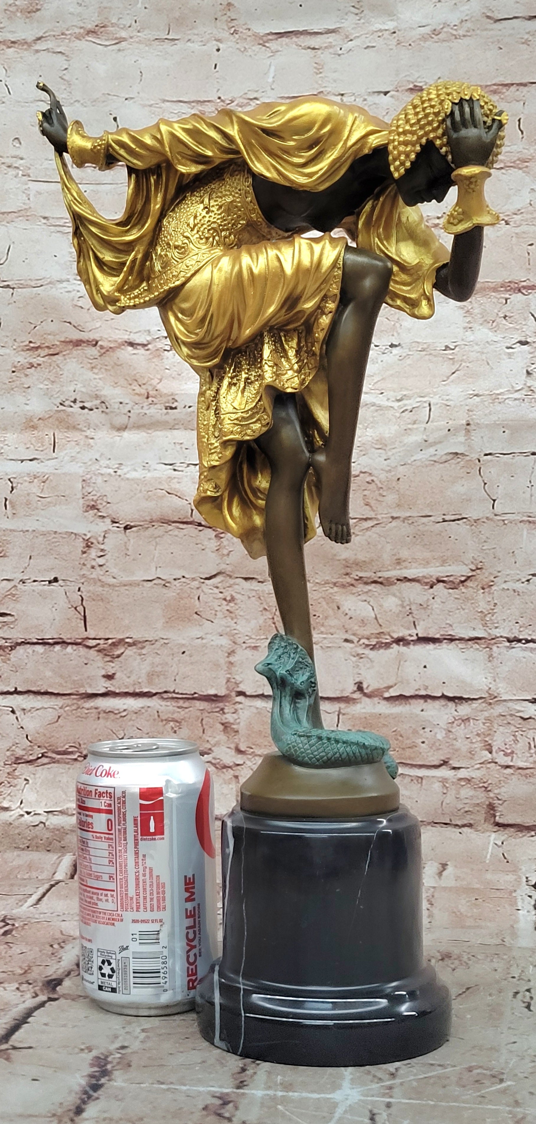 Signed Ankara Dancer Bronze Marble Figurine Ballet Music And Dance Lover Art