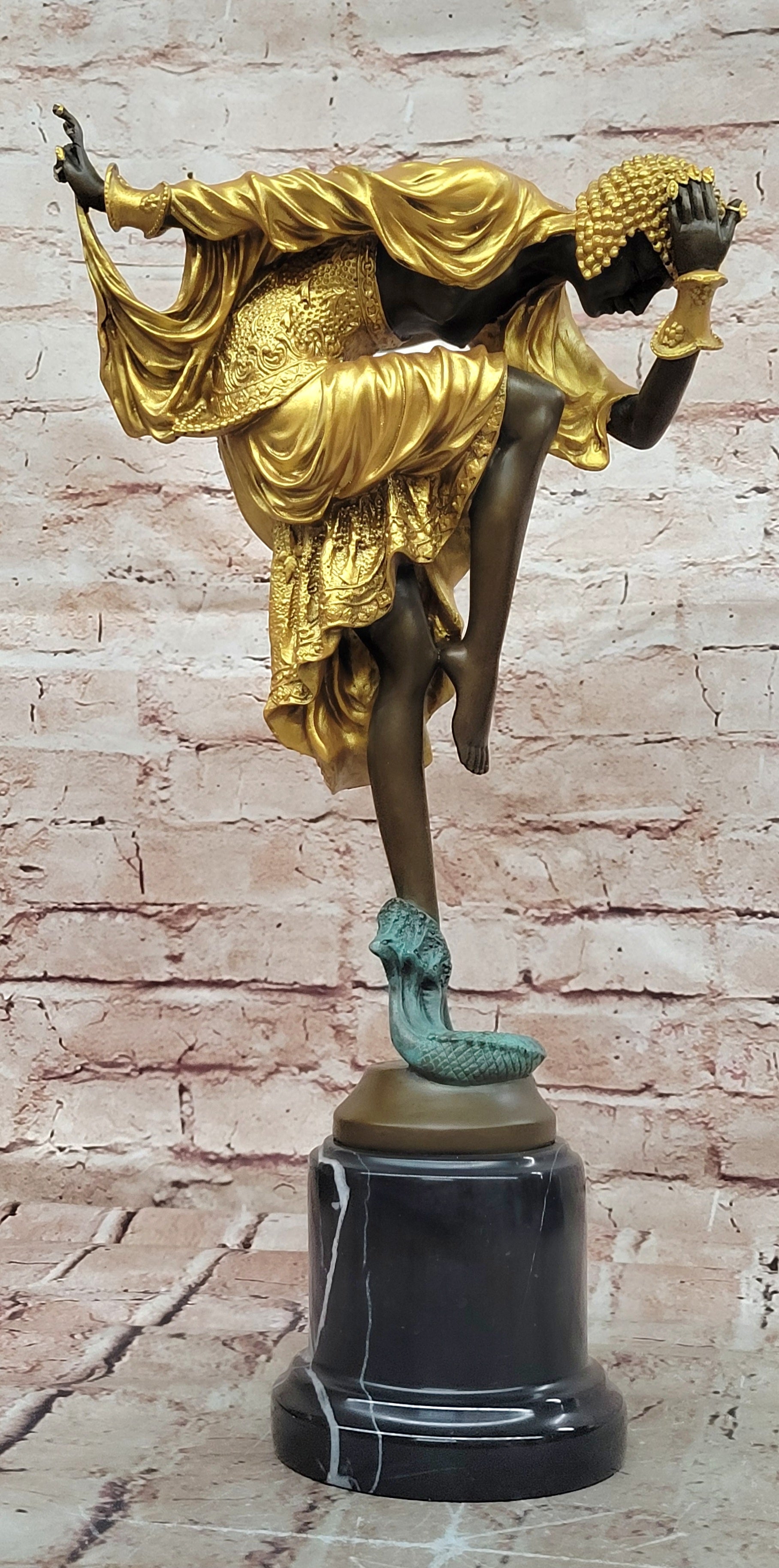 Signed Ankara Dancer Bronze Marble Figurine Ballet Music And Dance Lover Art