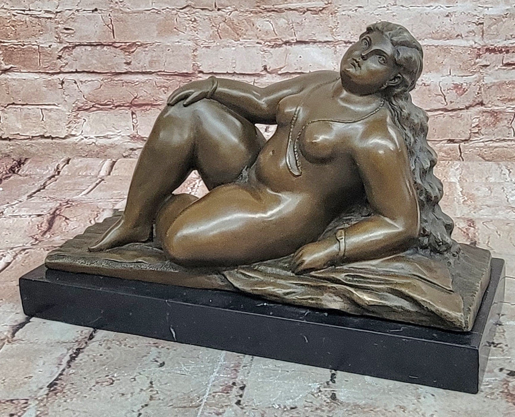 Fernando Botero Bronze Nude Woman Sculpture La Playa Hot Cast Figurine