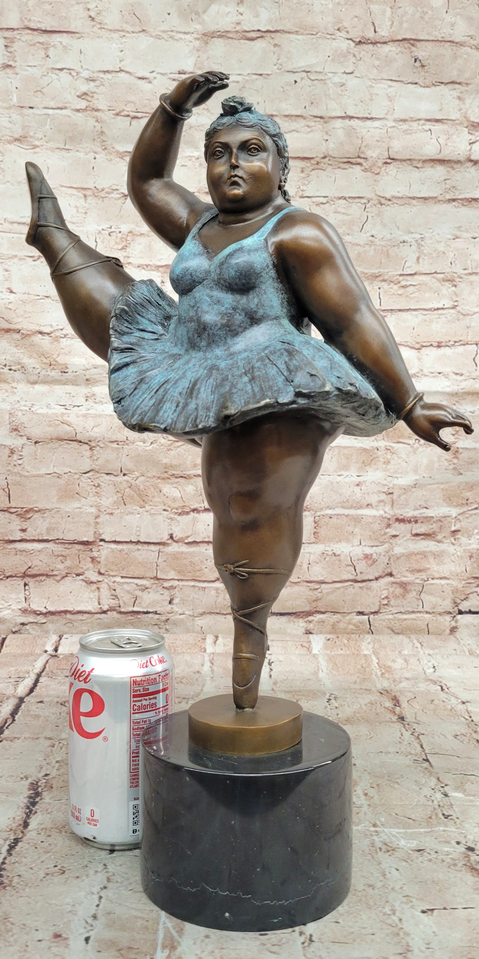 XXL Botero Bronze Woman Ballerina Sculpture Modern Abstract Artwork