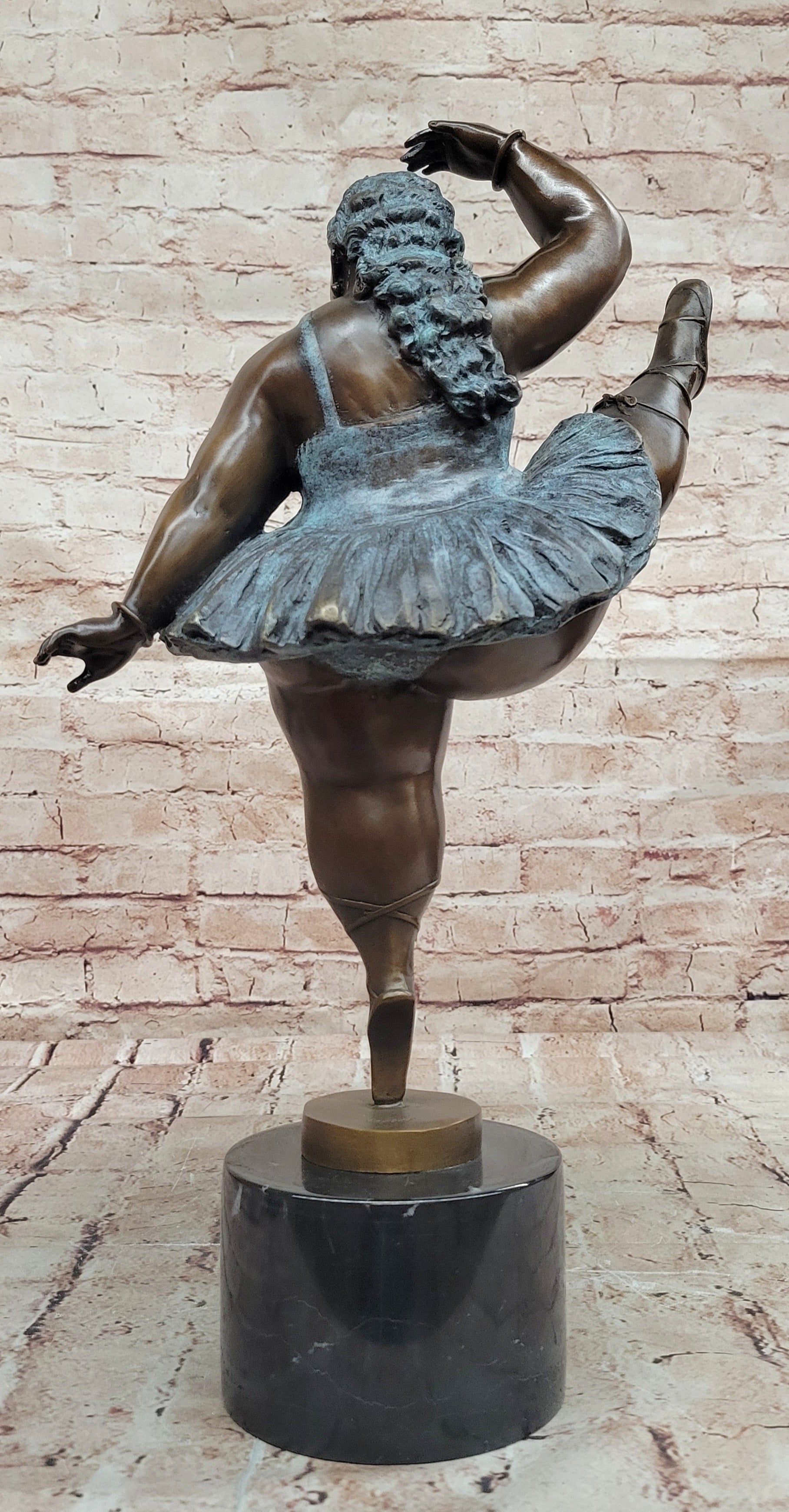 XXL Botero Bronze Woman Ballerina Sculpture Modern Abstract Artwork