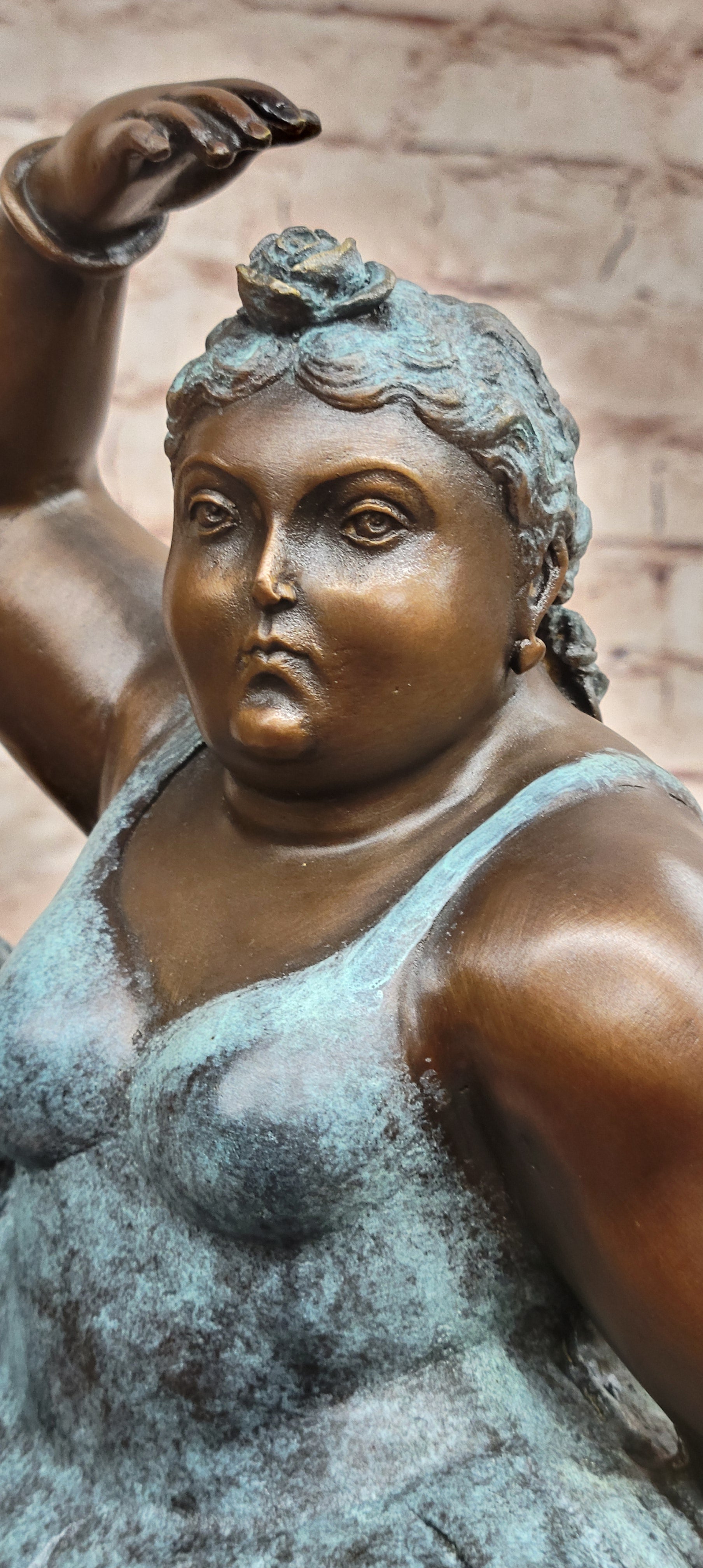 XXL Botero Bronze Woman Ballerina Sculpture Modern Abstract Artwork
