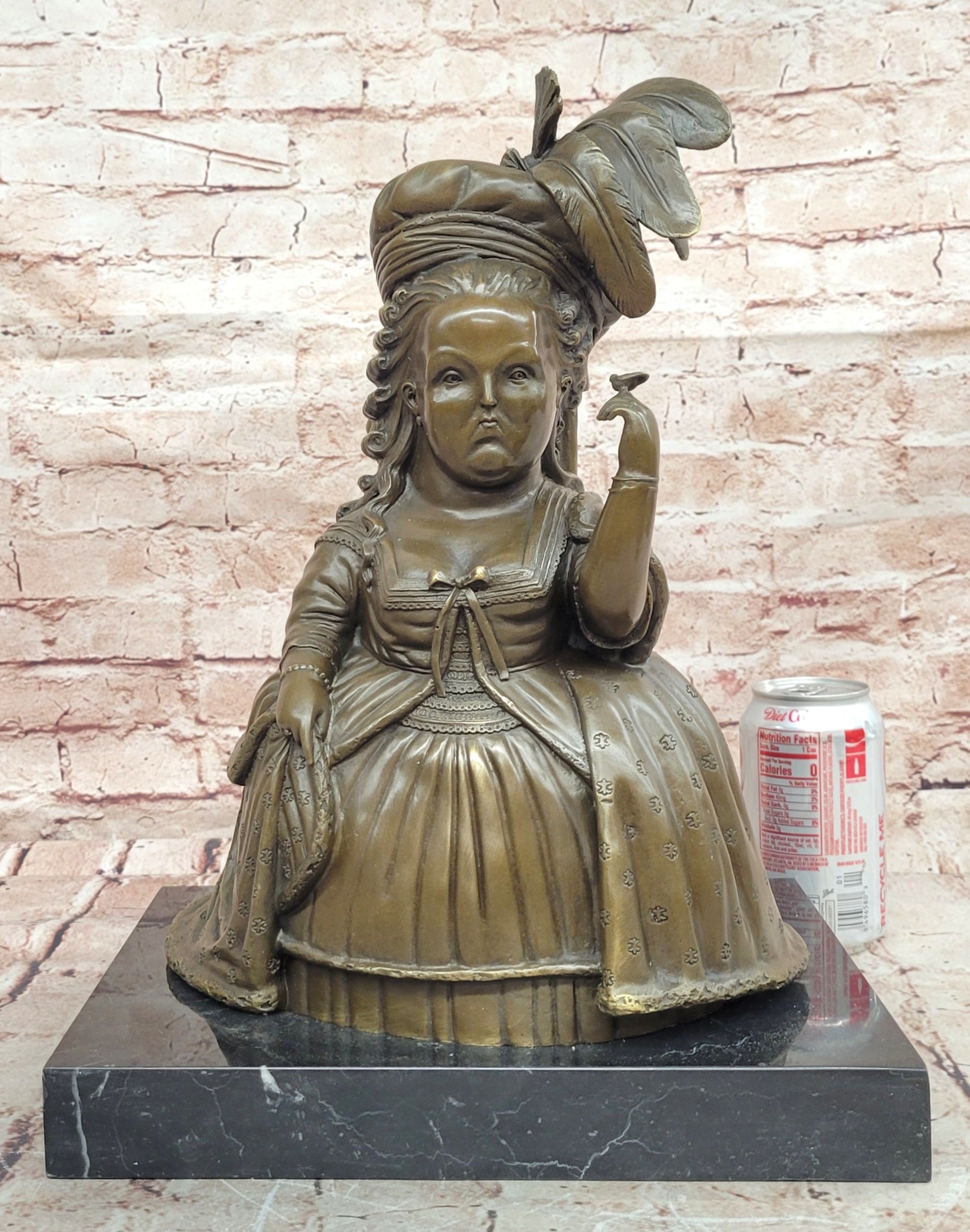 Handcrafted Botero Style Marie Antoinette Bronze Collectible Artwork