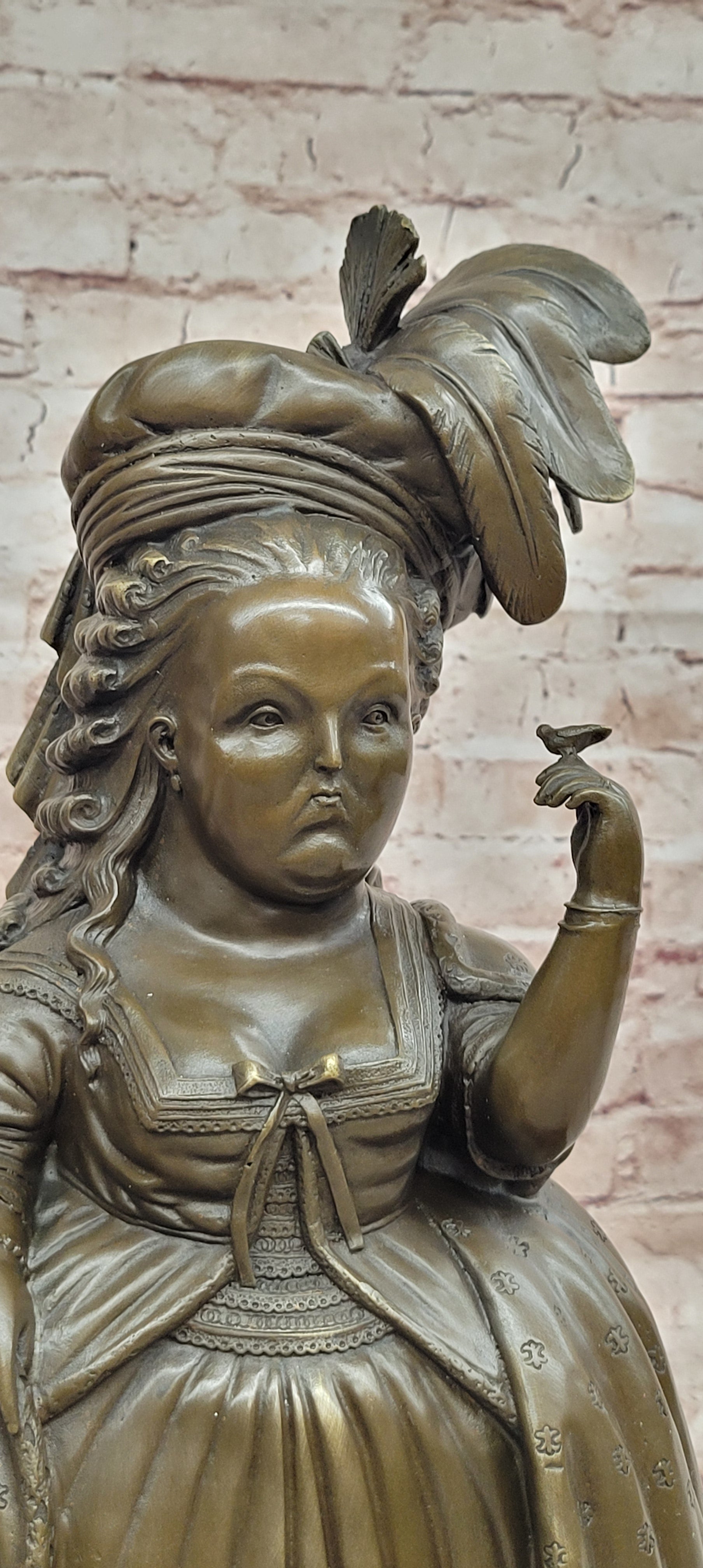 Handcrafted Botero Style Marie Antoinette Bronze Collectible Artwork