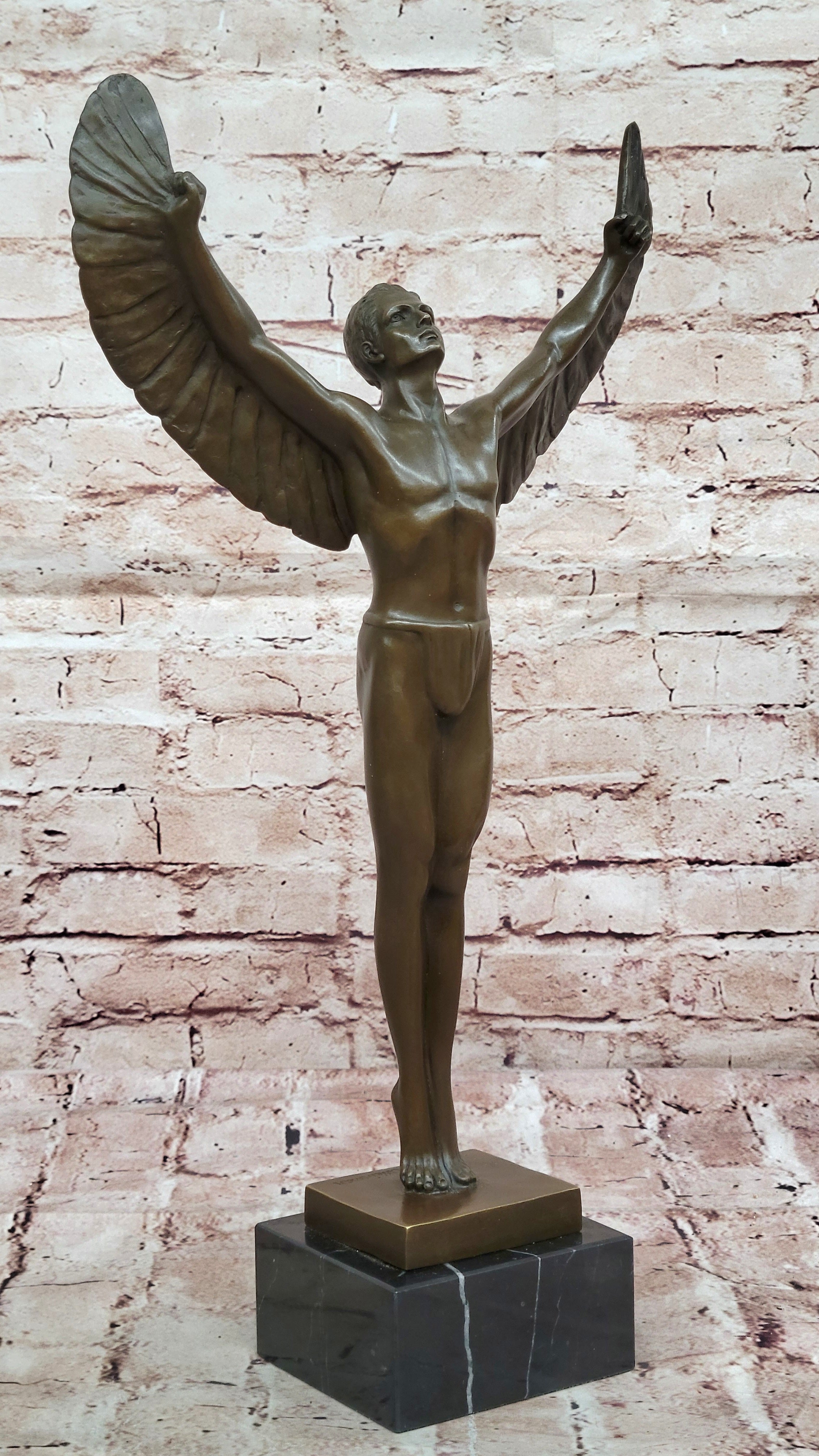 RISING SUN BRONZE SCULPTURE STATUE FIGURINE FIGURE HOT CAST HOME OFFICE DECOR NR