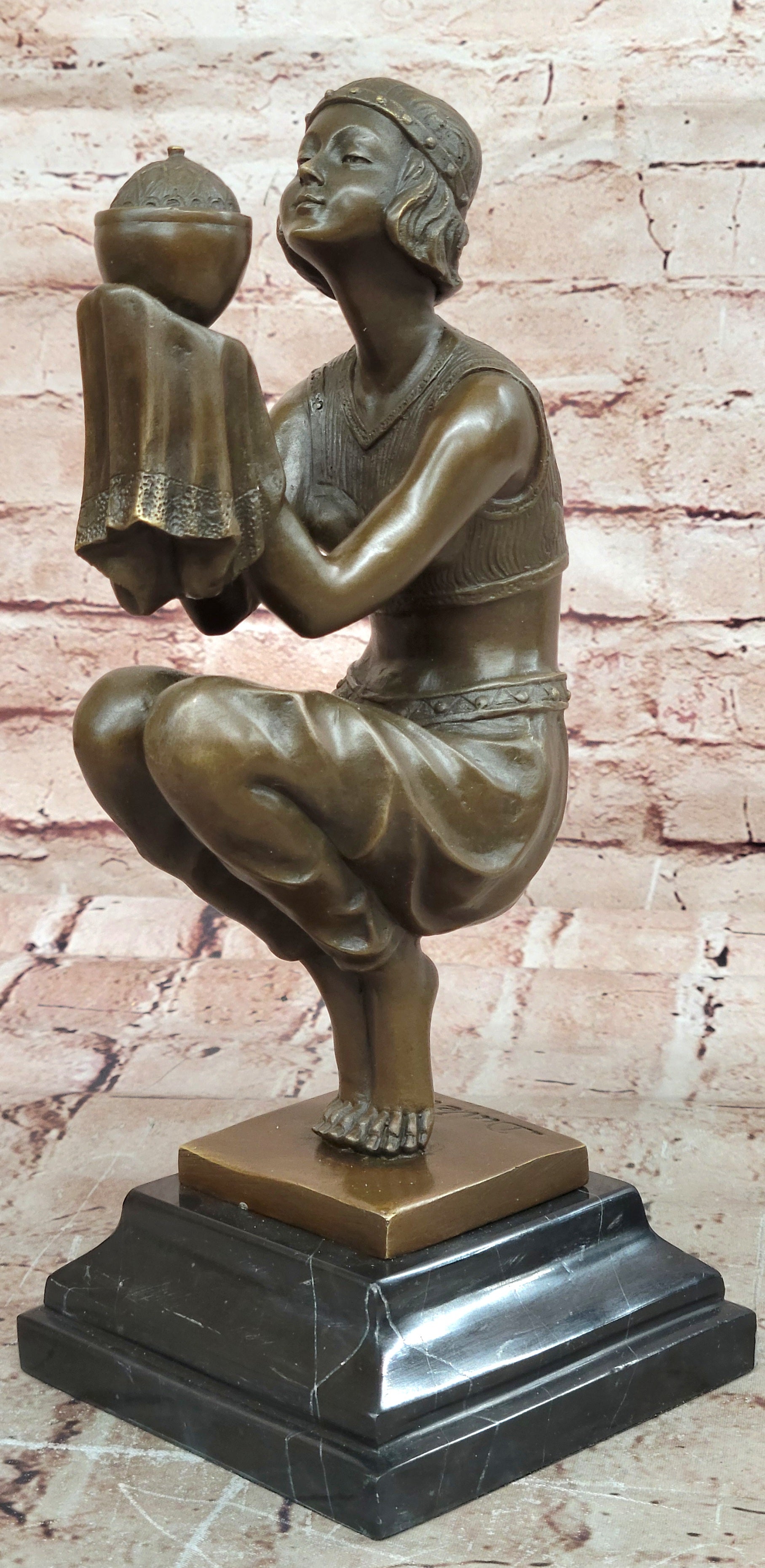 Art Nouveau Bronze Sculpture By Georges Duvernet Signed Elegant Collectible