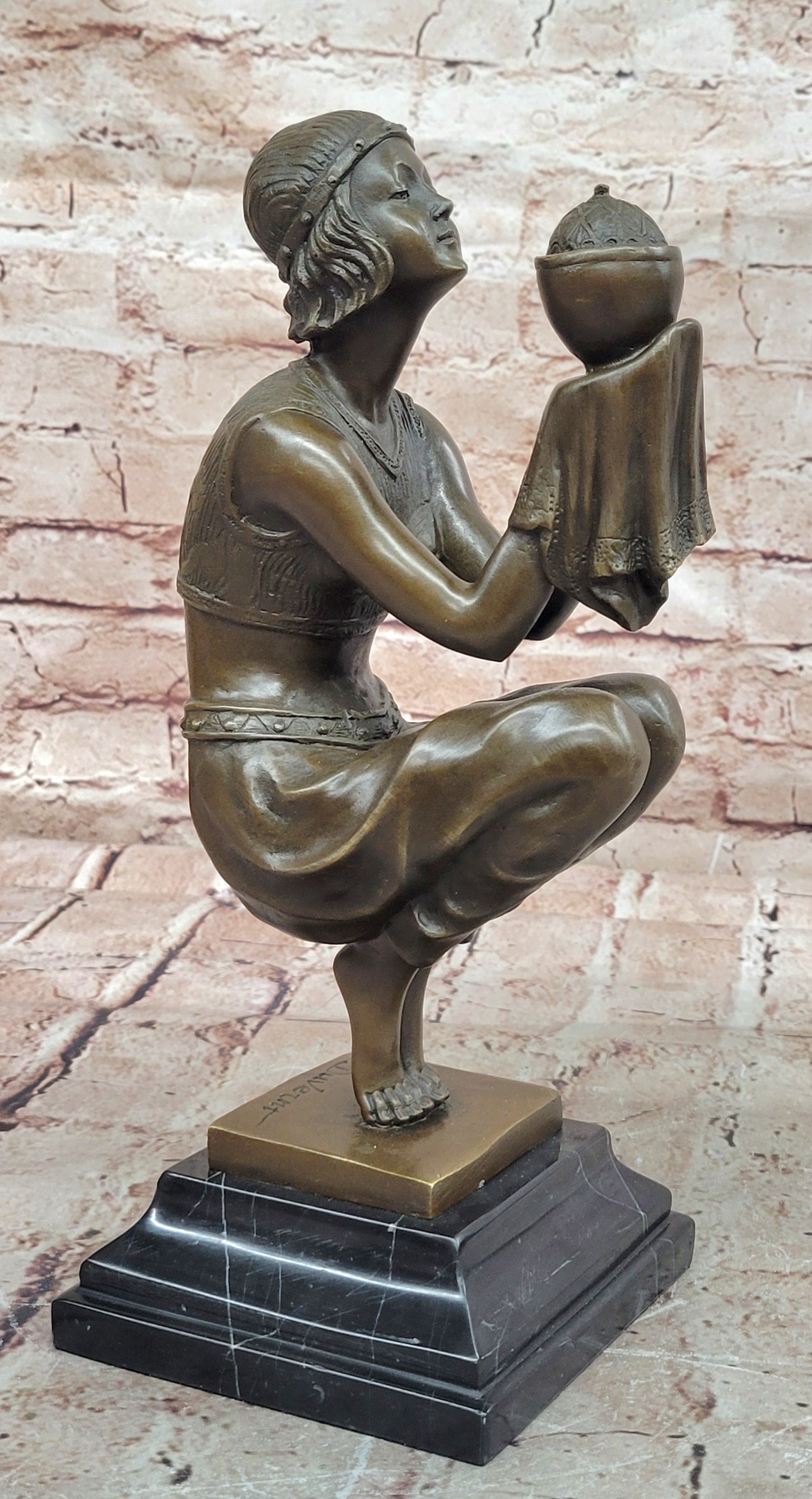 Art Nouveau Bronze Sculpture By Georges Duvernet Signed Elegant Collectible