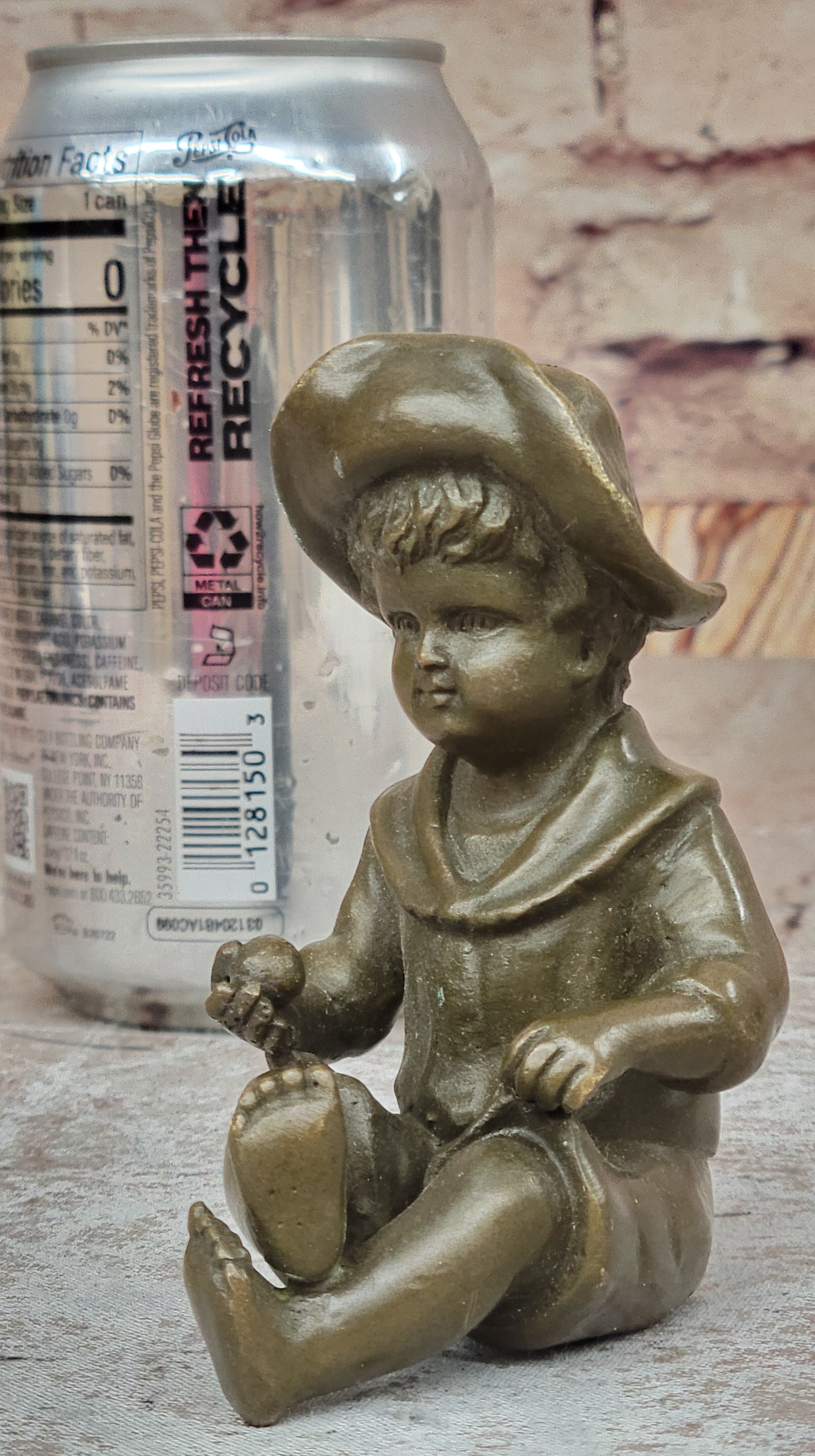 Farmer Boy Bronze Statue Garden Ornament Lost wax Method Statue
