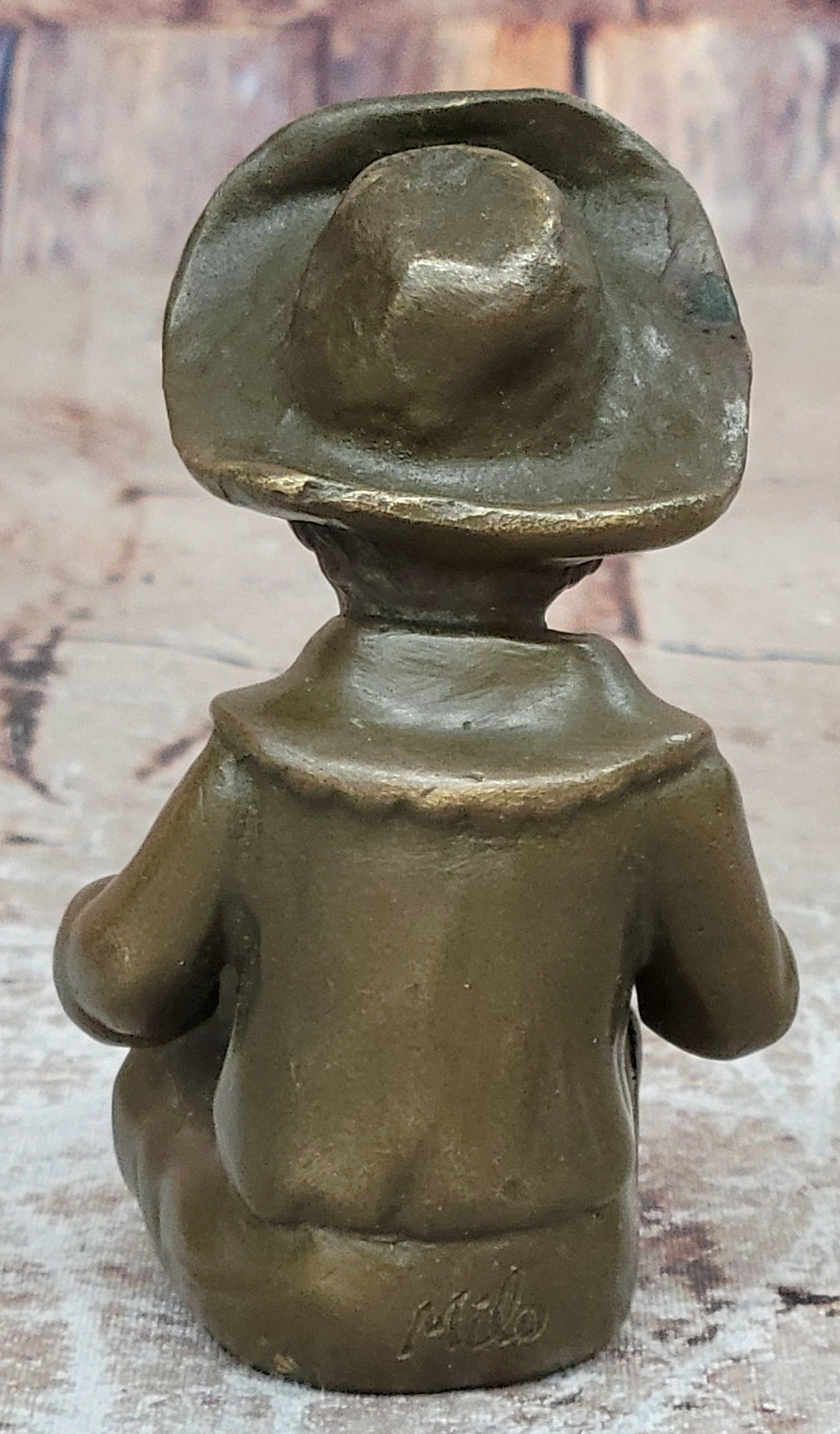 Farmer Boy Bronze Statue Garden Ornament Lost wax Method Statue