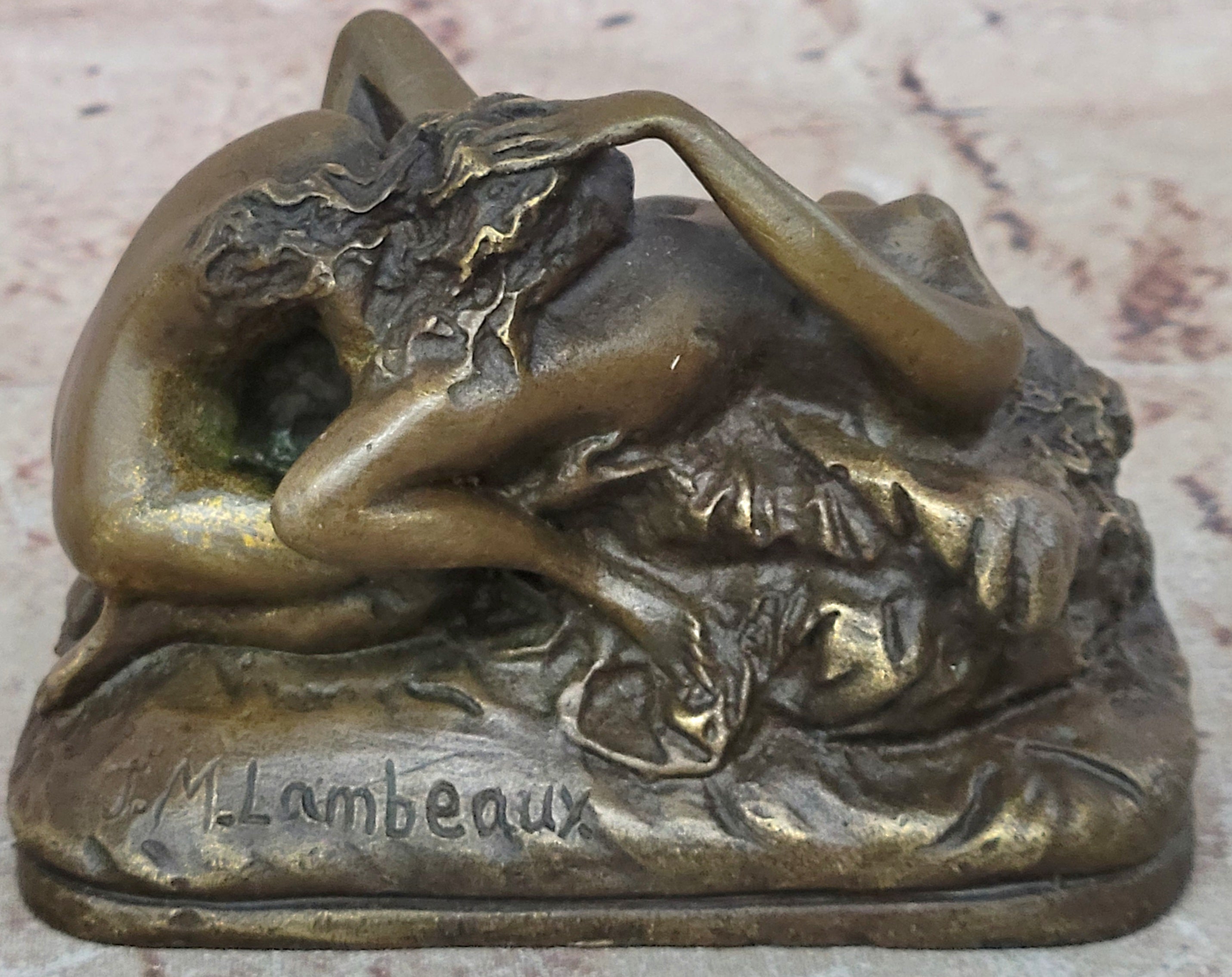 Collector Edition Two Nude Women Lovers Erotic Bronze Sculpture Figurine Deco