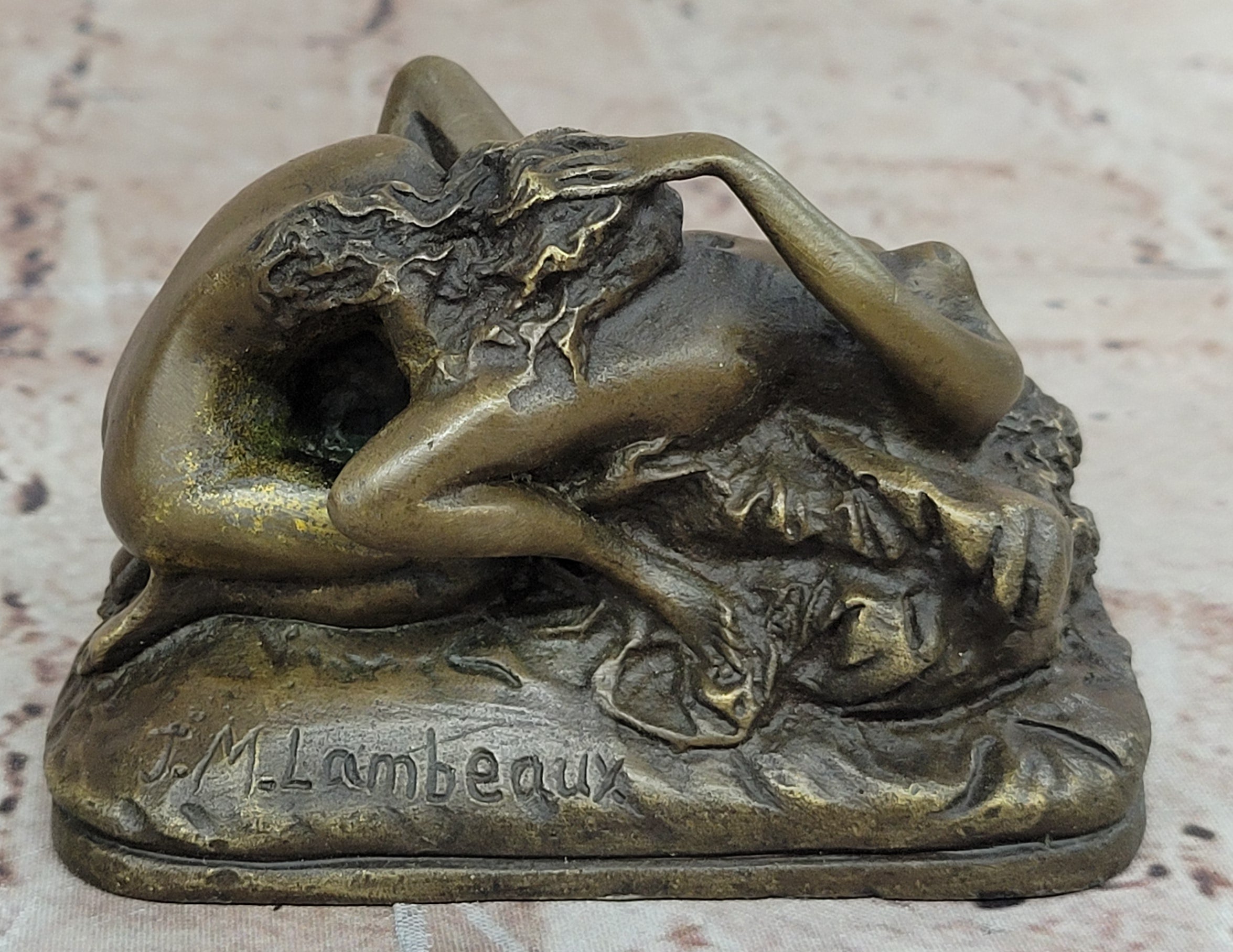 Collector Edition Two Nude Women Lovers Erotic Bronze Sculpture Figurine Deco