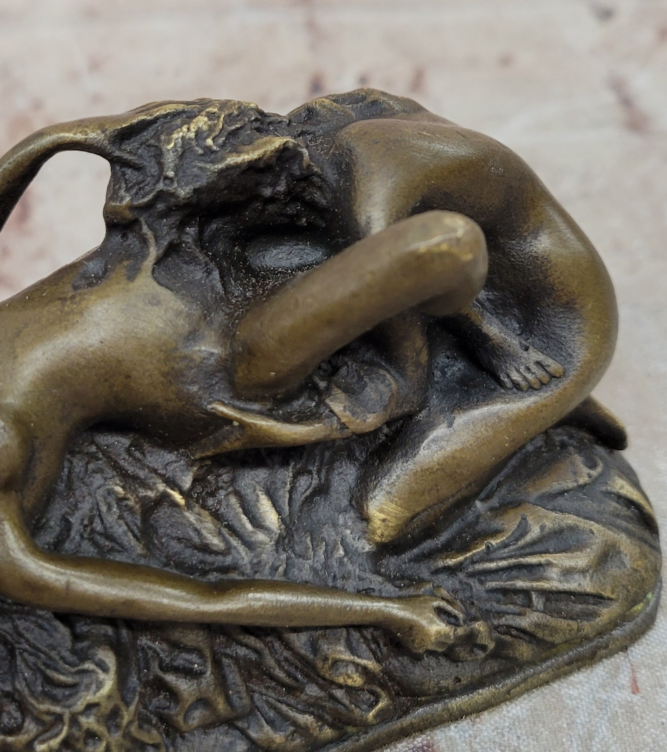 Collector Edition Two Nude Women Lovers Erotic Bronze Sculpture Figurine Deco