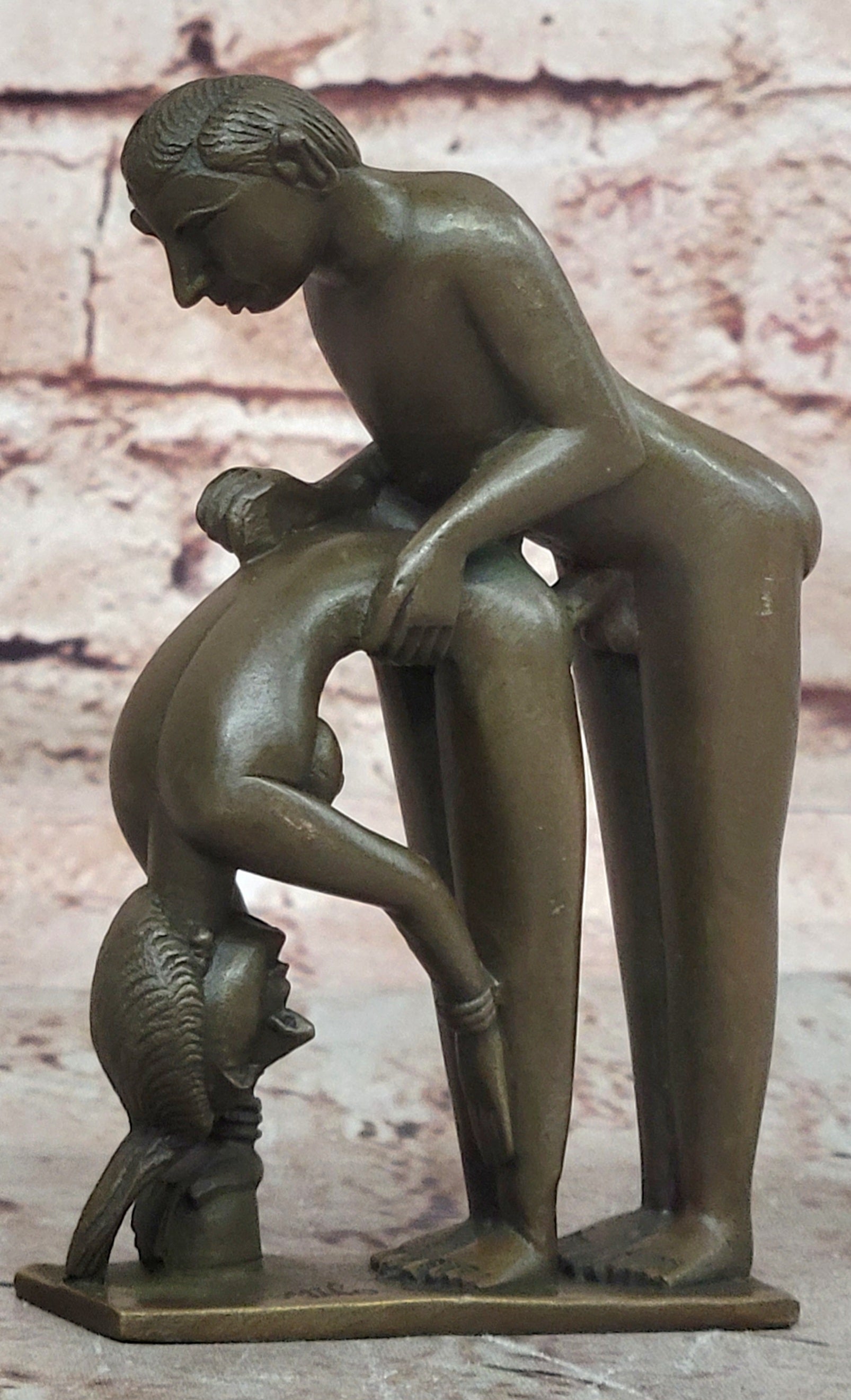 Handcrafted  Conversation Starter Vienna Nude Naked Exotic Position Bronze Sale
