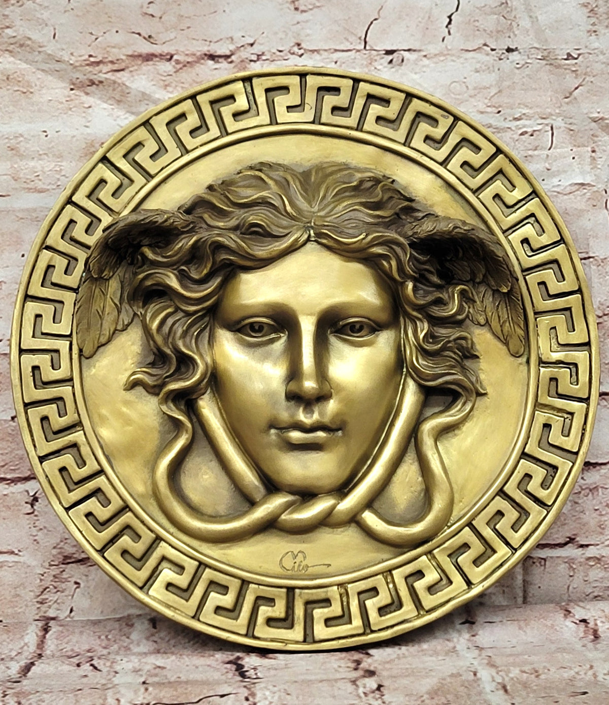 Milo Bronze Bas Relief Medusa Wall Hanging Greek Mythology Collectible Artwork Art