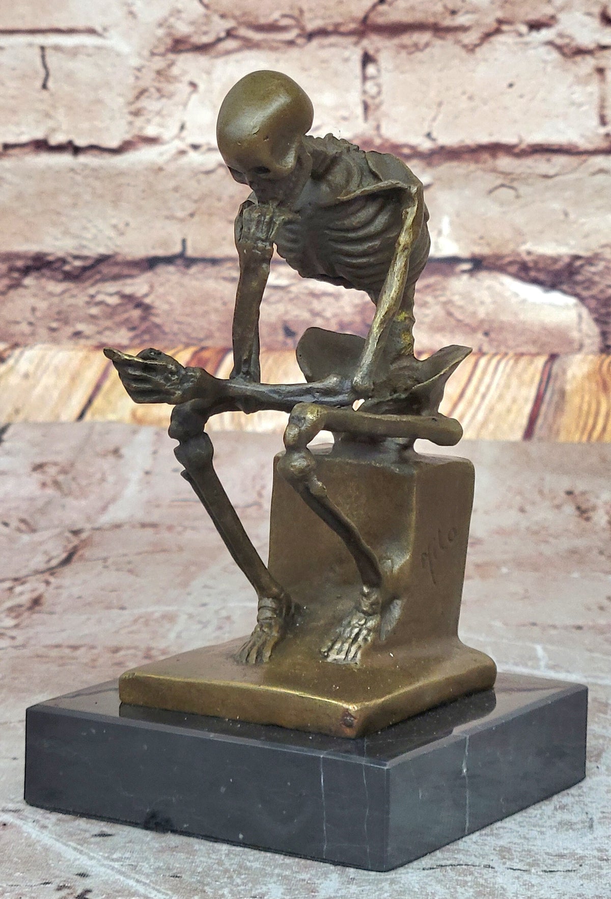 Hot Cast Original Vienna Bronze Tribute to Rodin Thinker Bronze Sculpture Gif