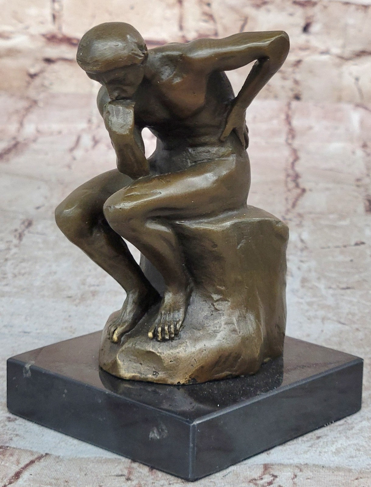 Rodin Rodin`s The Thinker Classical Male Nude Bronze Marble Statue Sculpture Art