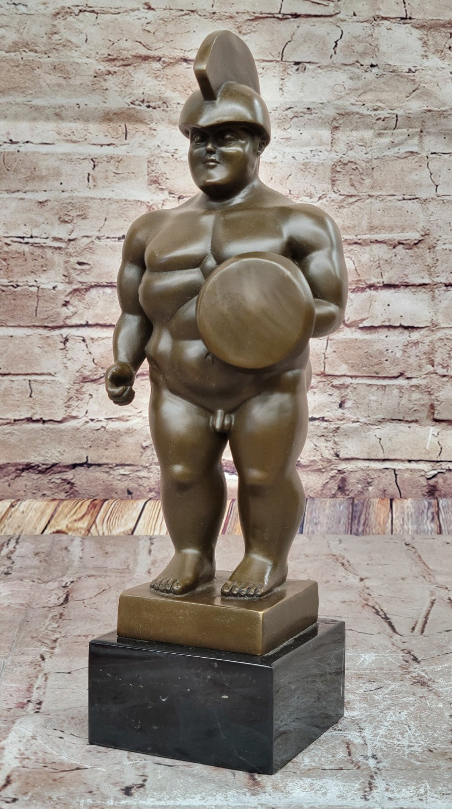Fernando Botero Handcrafted Roman Warrior Bronze Masterpiece Sculpture Statue
