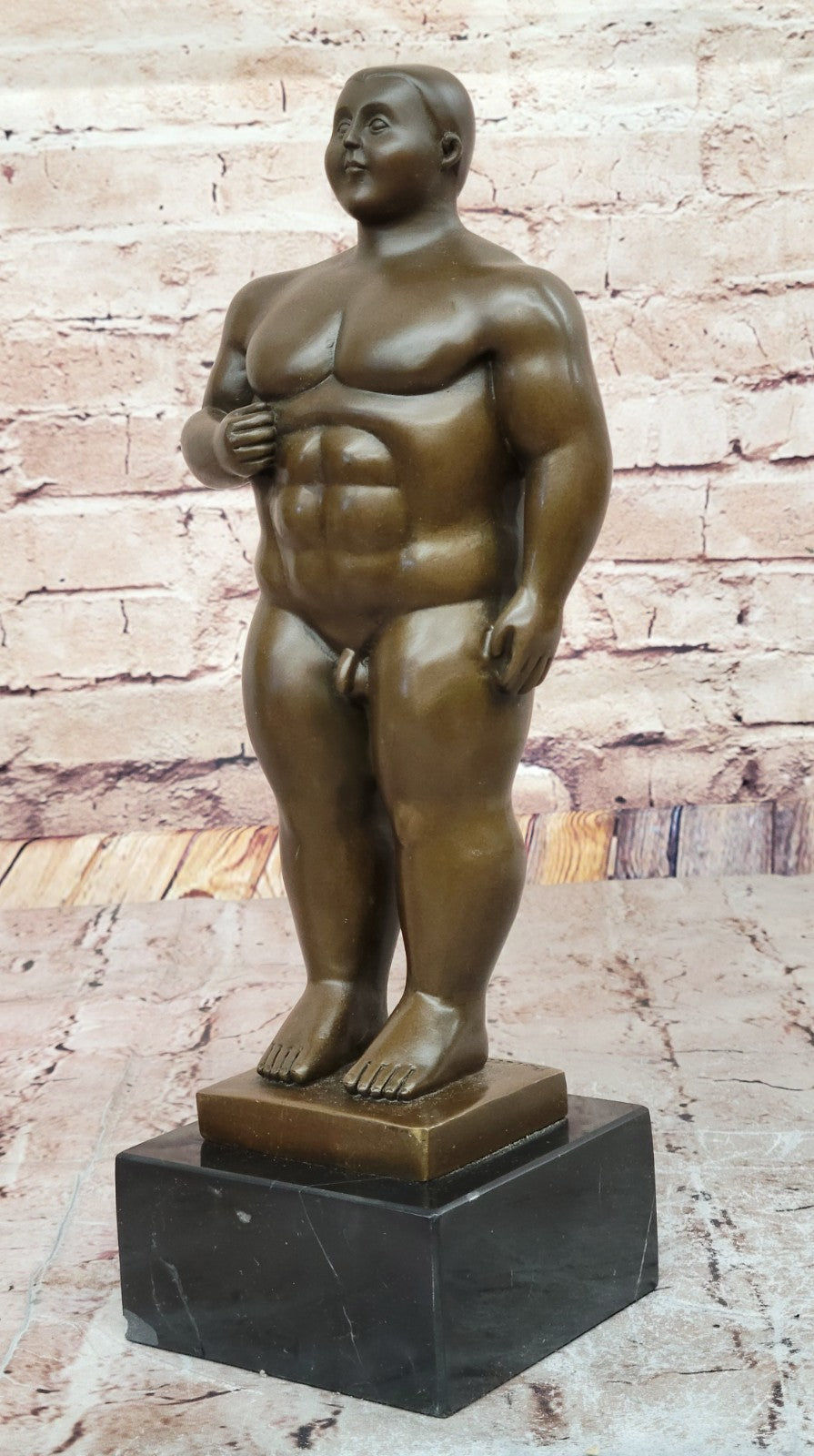 Abstract Modern Art Nude Fit Man Bronze Sculpture Home Office Collectible Statue