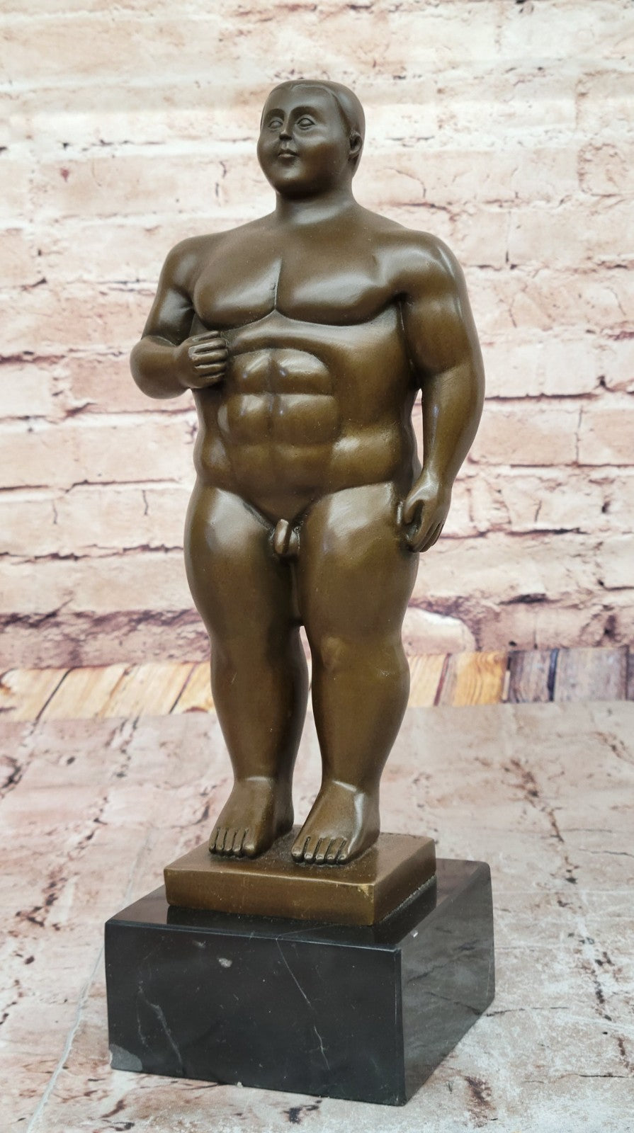 Abstract Modern Art Nude Fit Man Bronze Sculpture Home Office Collectible Statue