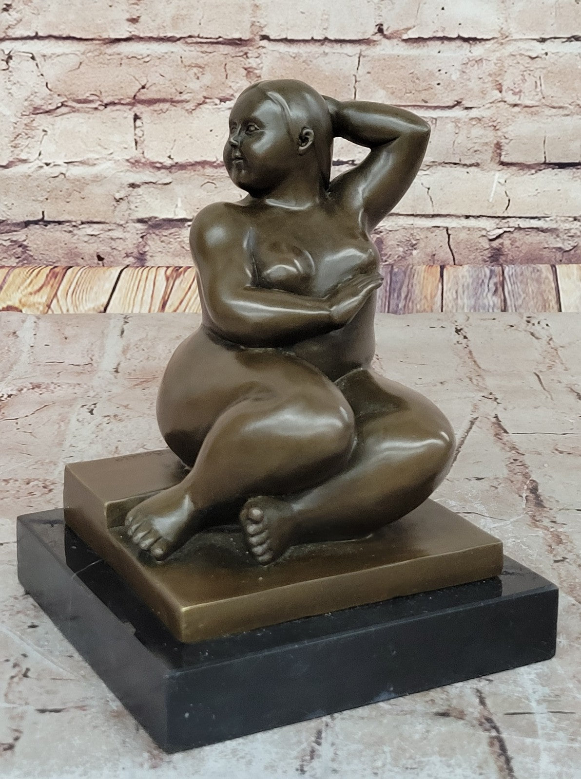 Bella Donna Sitting Woman Botero Bronze Sculpture Statue Figurine Figure Art