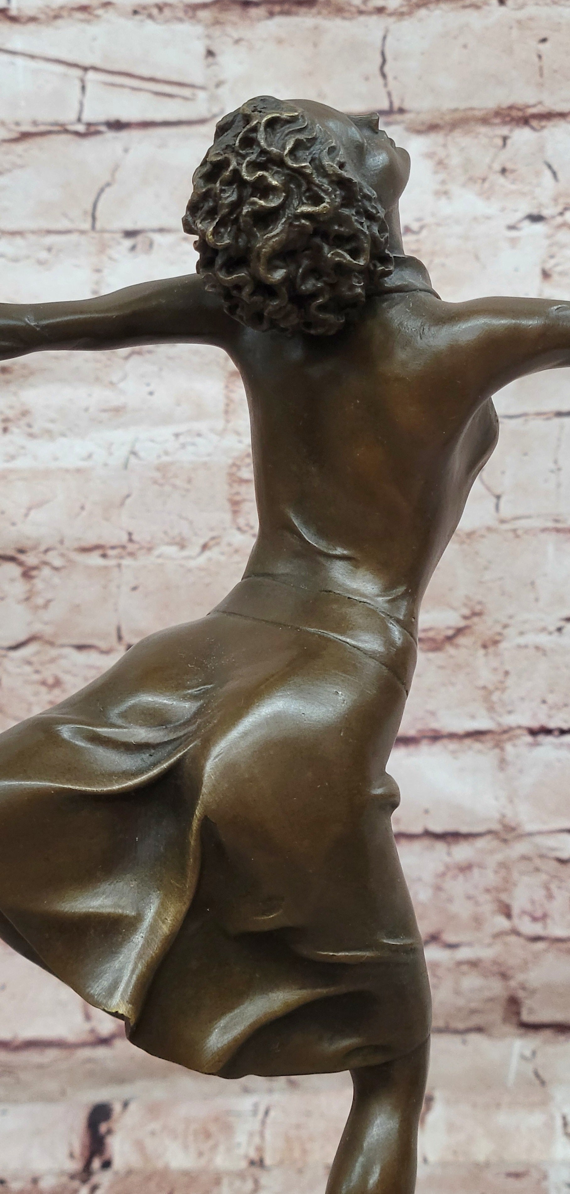 Hot Cast Bronze Ice Skating Woman Sculpture Fine Art Collectible Artwork