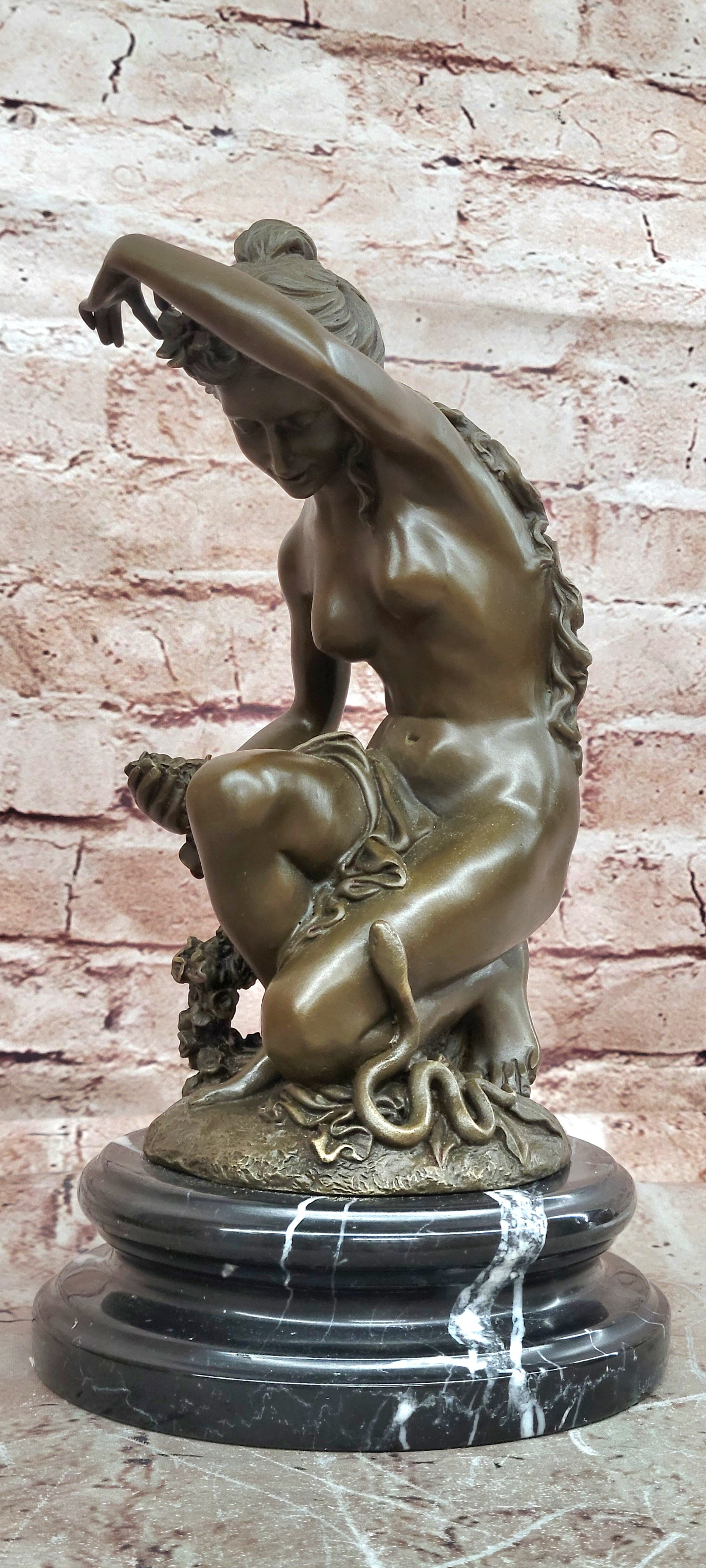 Premium Jean Patoue Bronze Nude with Rose Gallery Edition Artwork Art