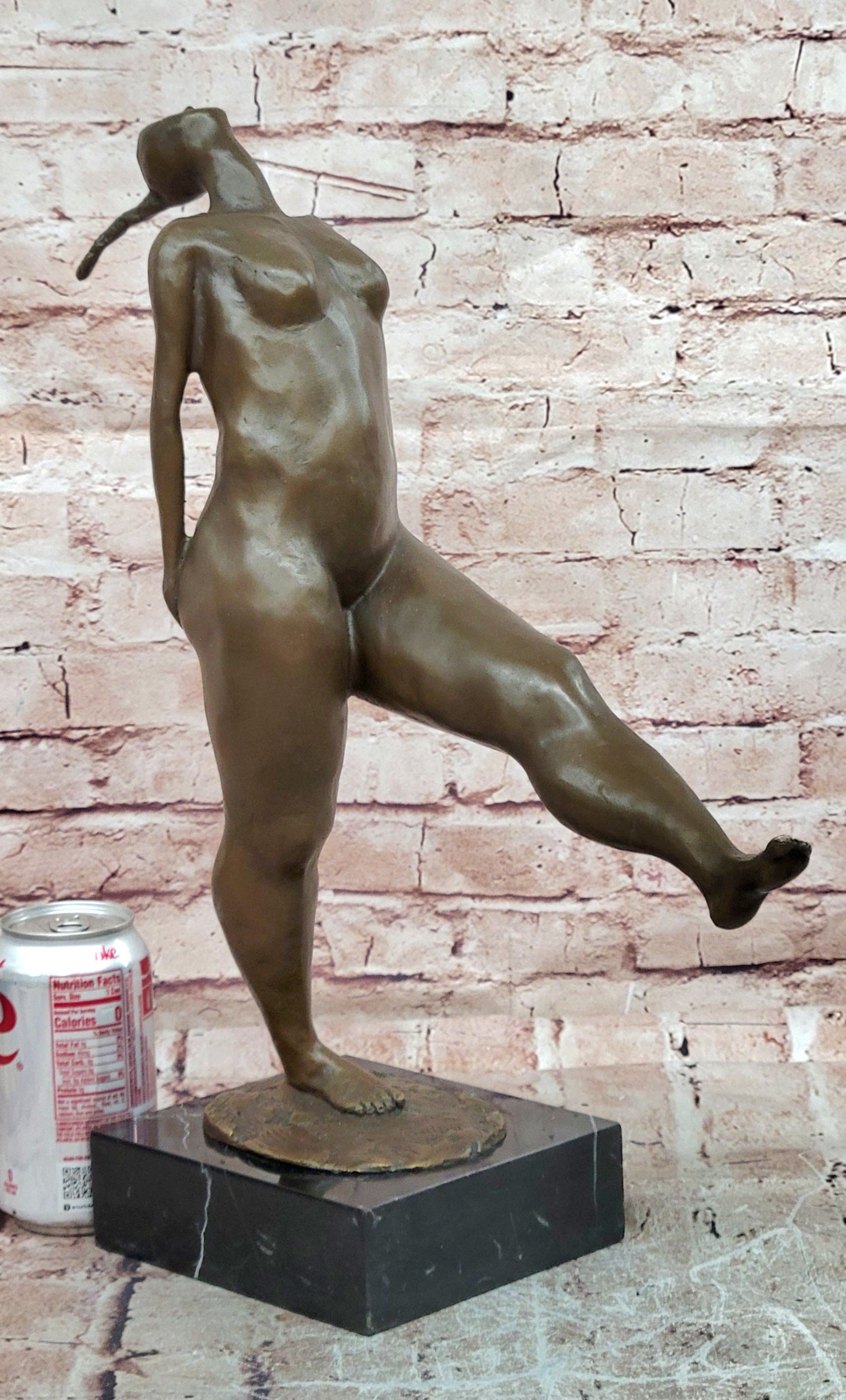 Handcrafted Aldo Vitaleh Nude Female Bronze Sculpture Marble Base Fine Art