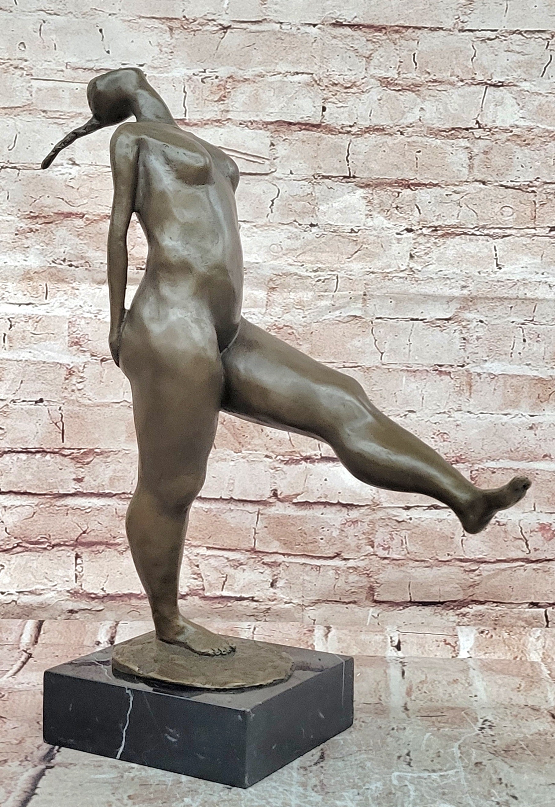Handcrafted Aldo Vitaleh Nude Female Bronze Sculpture Marble Base Fine Art