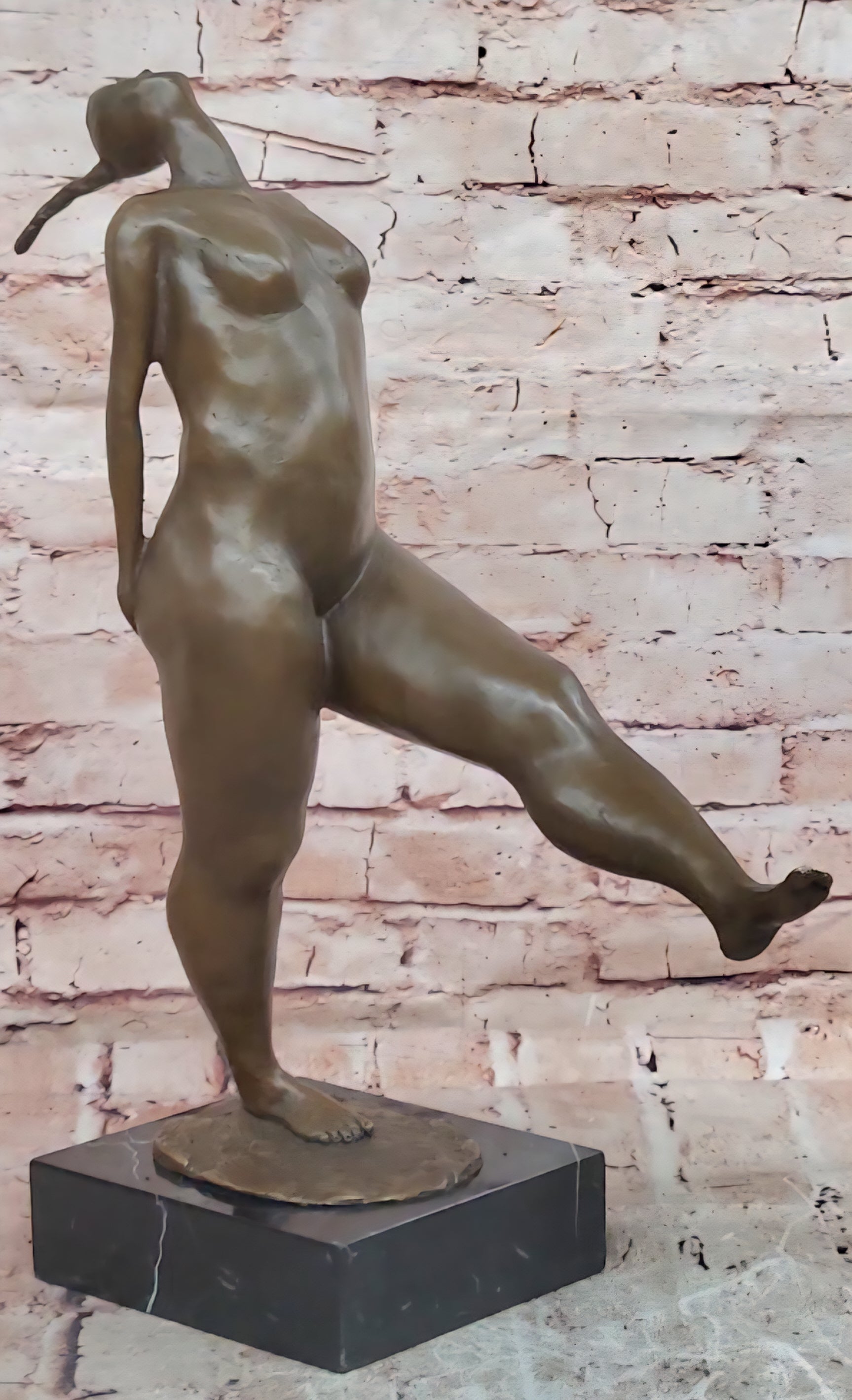 Handcrafted Aldo Vitaleh Nude Female Bronze Sculpture Marble Base Fine Art