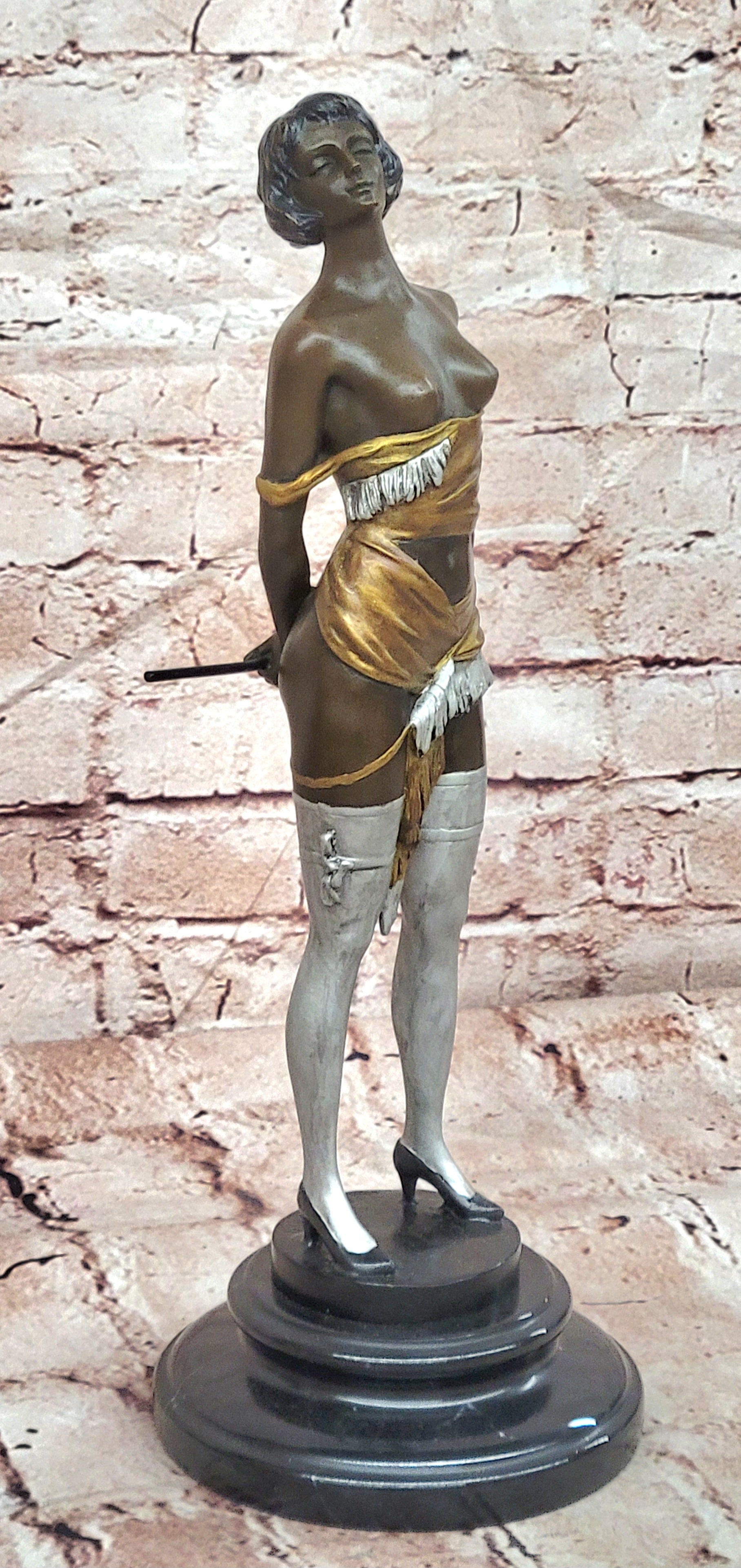 Bronze Riding Crop Figurine by Bruno Zach Art Deco Cold Painted Collectible Statue