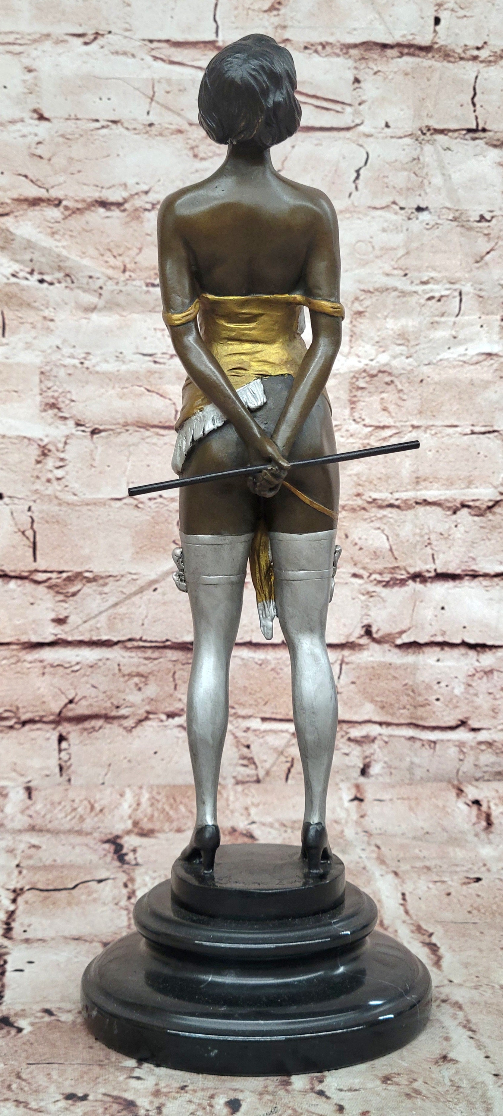 Bronze Riding Crop Figurine by Bruno Zach Art Deco Cold Painted Collectible Statue